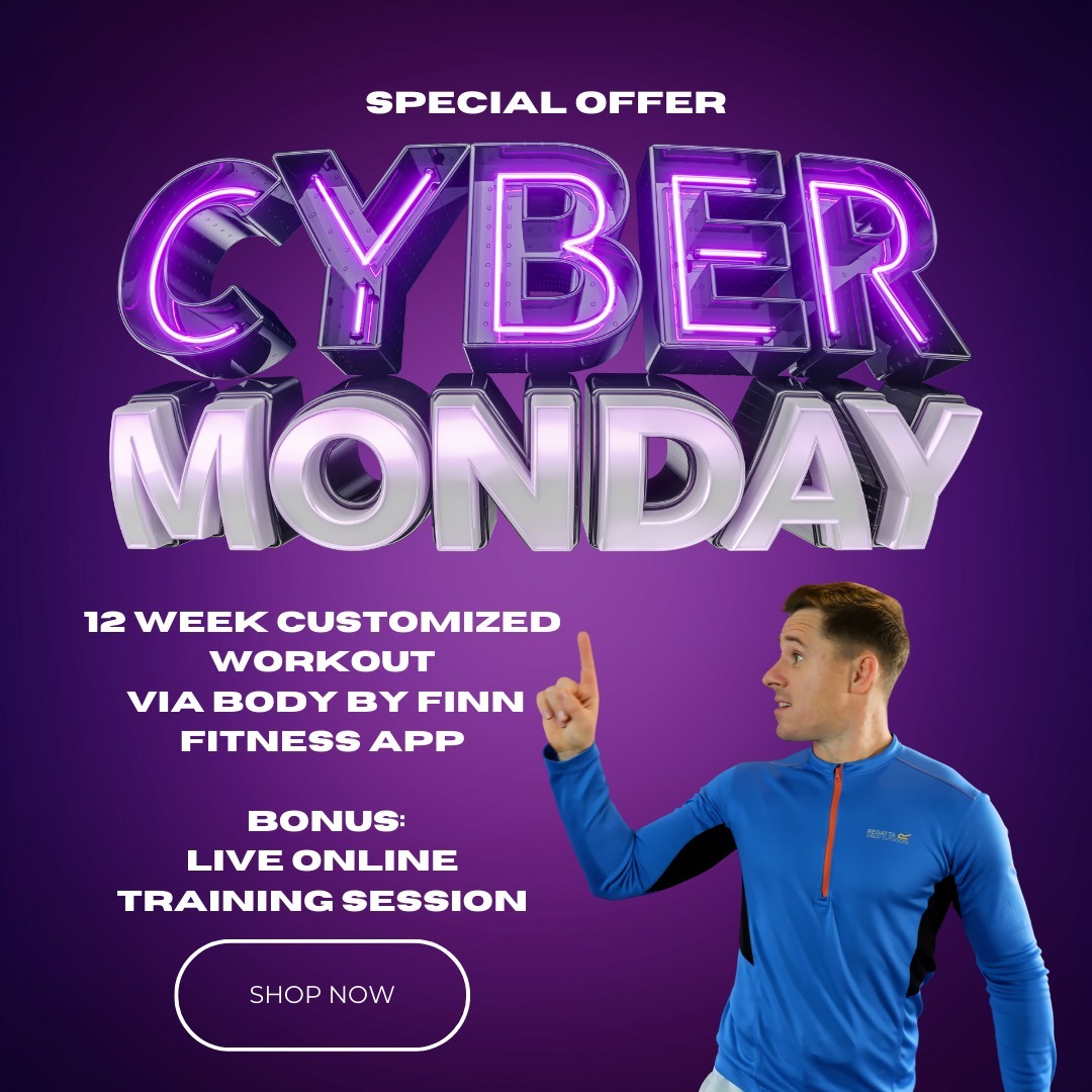 Ready to level up your fitness game? Grab our Cyber Monday special offer and get a customized workout plan along with live online training! Click here https://www.bodybyfinn.com/product-page/customized-workout-plus-live-training 🚀🏋️♀️ #FitnessJourney #SpecialOffer #CyberMonday