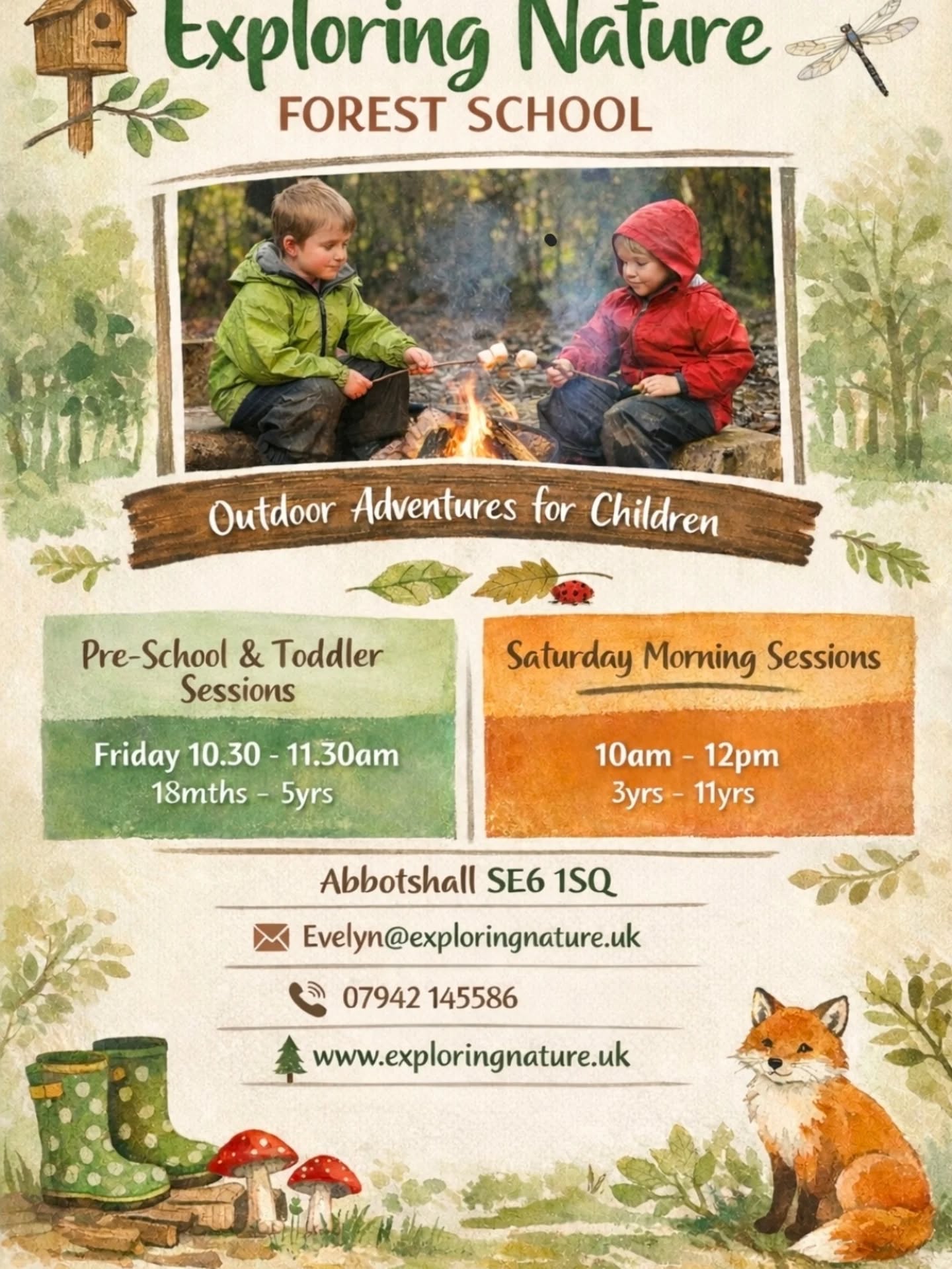 At Exploring Nature Forest School, children are given time, space, and trust to learn through real experiences in nature.
Our sessions are child-led and nature-connected, rooted in Forest School principles and shaped by the seasons. We often begin with a story or picture book, using it as a gentle invitation into learning — a spark that might lead us into the woods, around the fire circle, or down into the soil.
Children learn best by doing.
So we offer rich, hands-on experiences such as:
🌿 exploring the land and its materials
📚 stories linked to nature, seasons, and emotions
🪵 safe, supported use of hand tools such as peelers and saws
🔥 fire preparation, safety knowledge, and respect for fire
👐 practical skills that build confidence, coordination, and independence
There is no rushing, no pressure to perform, and no one-size-fits-all outcome.
Children are supported to take appropriate risks, build resilience, and develop a deep connection to the natural world — learning not just about nature, but with it.
Forest School is about growing capable, confident children who feel at home outdoors 🌱
📍 Abbotshall, SE6
📧 evelyn@exploringnature.uk
🌐 exploringnature.uk
#ExploringNature
#ForestSchool
#ChildLedLearning
#NatureBasedLearning
#OutdoorLearning
HandsOnLearning
ForestSchoolUK
RiskAndResilience
LearningThroughNature
EarlyYearsOutdoors
SENFriendly
NatureConnection
SE6
LewishamFamilies