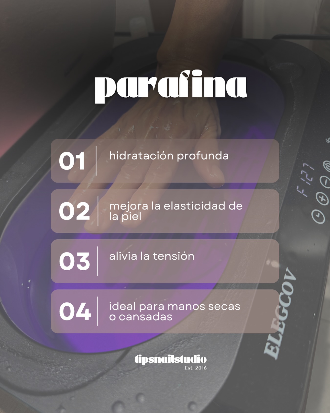 El tratamiento de parafina es un cuidado esencial que se nota y se siente, pero a su vez muchos desconocen.
Les podemos asegurar que es bienestar, y que una vez lo intenten, lo van a querer siempre. Además, sus manos se los van a agradecer 🙌🏼
Llama y separa tu espacio hoy
📲787.717.9395
#nailstudio #nailcare #parafina #bayamon #nailsalon