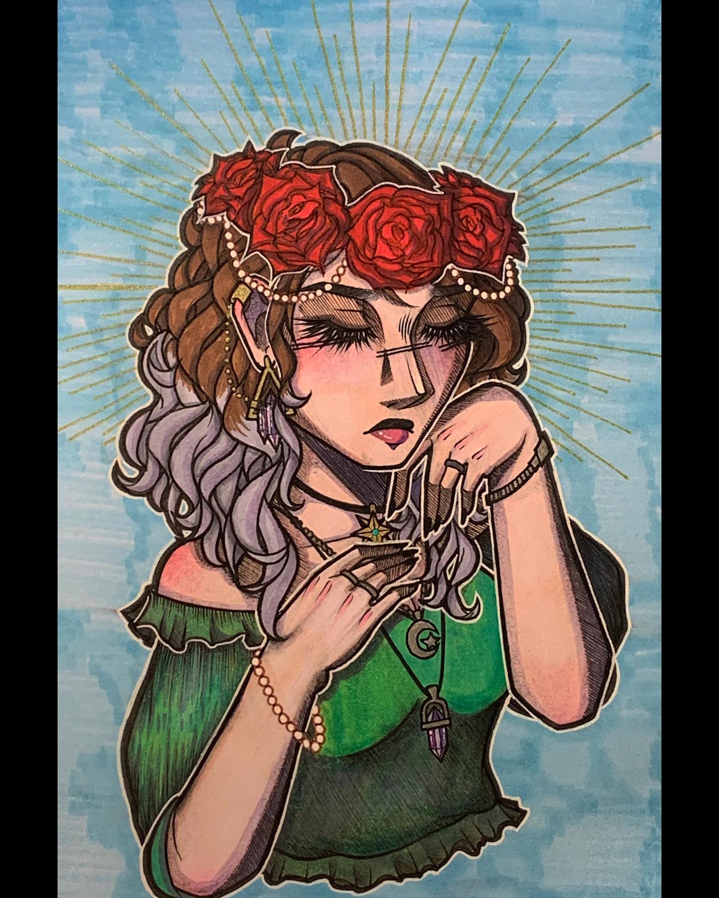 Your beauty never ever scared me🌹✨
-
I thought of drawing Caroline cuz I never be drawing her :( I felt like switching up her hair so I’m a bit more content now ;)
-
I’ll be doing a redraw on the first thing I posted in this account so stay tuned >;3
-
#oc #maryonacross #roses #gold #drawing #drawings #sketch #sketchbook #sketching #art #artwork #artist #artistsoninstagram #artgallery #artistsupport #pearls #jewelry #lashes #traditionalart #micron #gellyroll #copicmarkers #artistloft