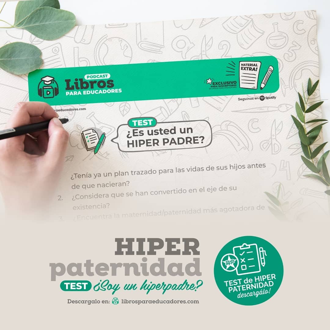 ¡Si querés saber si sos un hiperpadre o hipermadre, o qué nivel de hiperpaternidad tenés con tus hijos, no dejes de hacer este test!
Lo podés descargar en librosparaeducadores.com
#test #hiperpadres #estilosdecrianza