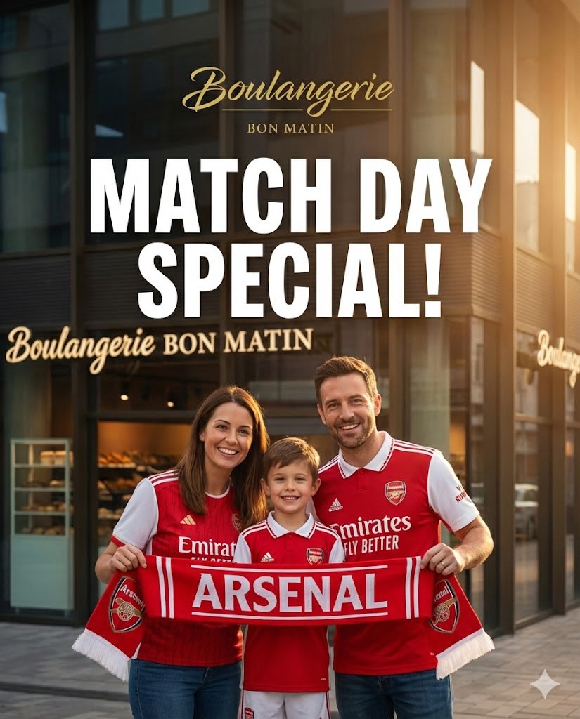 North London is calling! 🔴⚪️
The true match day ritual starts way before kick-off. Join the growing Arsenal family at Boulangerie Bon Matin to soak up the pre-game atmosphere, grab the best coffee in Finsbury Park, and fuel your passion.
Whether you’re celebrating a win or gathering strength for the next match, our doors are open to the red and white army at both our locations.
⚽️ MATCH DAY SPECIAL: Don’t forget to wear your colors! We’re offering an exclusive 10% OFF your entire order for anyone wearing an Arsenal jersey on match days.
📍 Find your local hub:
30 Wells Terrace (Right by the station)
178 Tollington Park
Tag your matchday squad in the comments below – where are we meeting before the next game? 👇
#COYG #FinsburyPark #ArsenalMatchday #NorthLondonIsRed #gunners