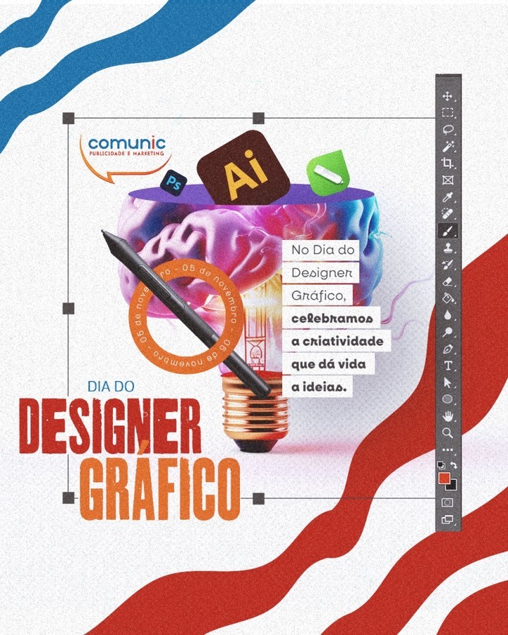 São esses profissionais que, com olhar atento aos detalhes e domínio das ferramentas, dão vida a conceitos e inspiram com cada traço, cor e forma.
Parabéns a todos os designers que tornam o mundo mais visual e expressivo! ✨🎨
#DiadoDesignerGráfico #Criatividade #ArteDigital #ComunicaçãoVisual