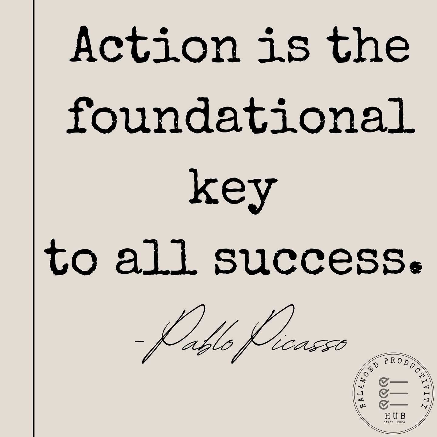 đŻ "Action is the foundational key to all success." - Pablo Picasso đŻ
Feeling stuck? Overwhelmed by that to-do list? Sometimes, the best way to overcome inertia is to simply START.
Taking action, even small steps, can create momentum and propel you forward. Don't wait for the "perfect" time or conditions. Dive in and make things happen! đȘ
Here are a few ideas to get you started:
* Break down big tasks: Turn overwhelming projects into manageable steps.
* Tackle the hardest thing first: Get it out of the way and ride that wave of accomplishment.
* Set a timer for 25 minutes: Focus on one task with no distractions.
* Eliminate one time-wasting activity: Identify and ditch a habit that's holding you back.
* Just do something: Even a tiny step forward is progress!
What action will YOU take today? Share your goals in the comments! đ
#action #motivation #inspiration #productivity #success #goals #getthingsdone #justdoit #takeaction #quotes #pablopicasso #balancedproductivityhub