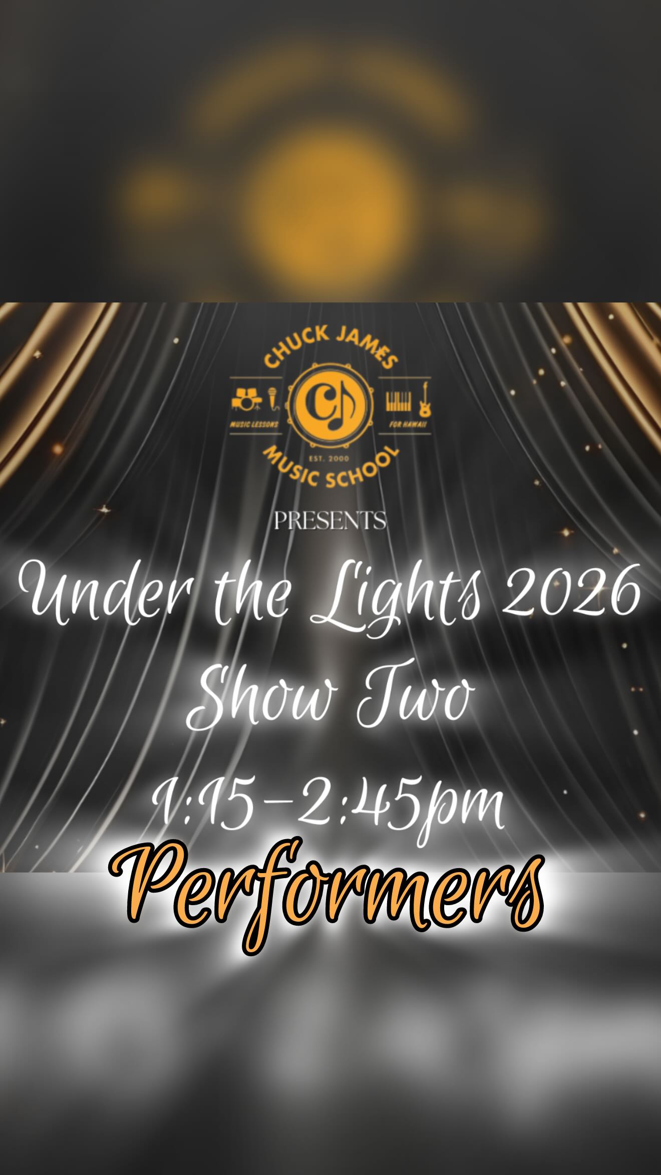 1:15-2:45 pm Show 2 List!
We all know show TWO is where it’s happening!
Get your 🎟️ @chuckjamesmusicschool website.
.
.
List is not in any particular order
.
.
#cjms #oahumusiclessons #hawaii #performence #recital