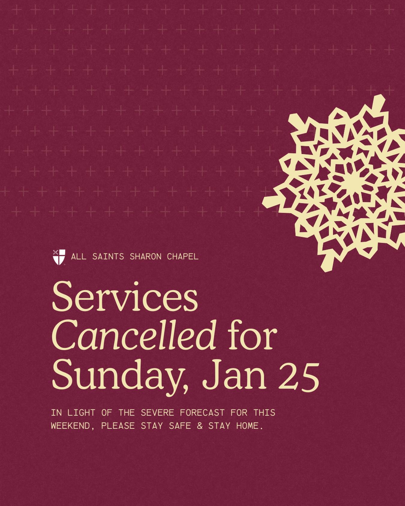 Just a reminder that out of an abundance of caution, we are pausing all in-person activities this Sunday, Jan 25, 2026.
While we will miss worshiping together, your safety is our priority. Please stay safe and warm! If you want to share any photos of your winter fun, please feel free to post on our Facebook page.