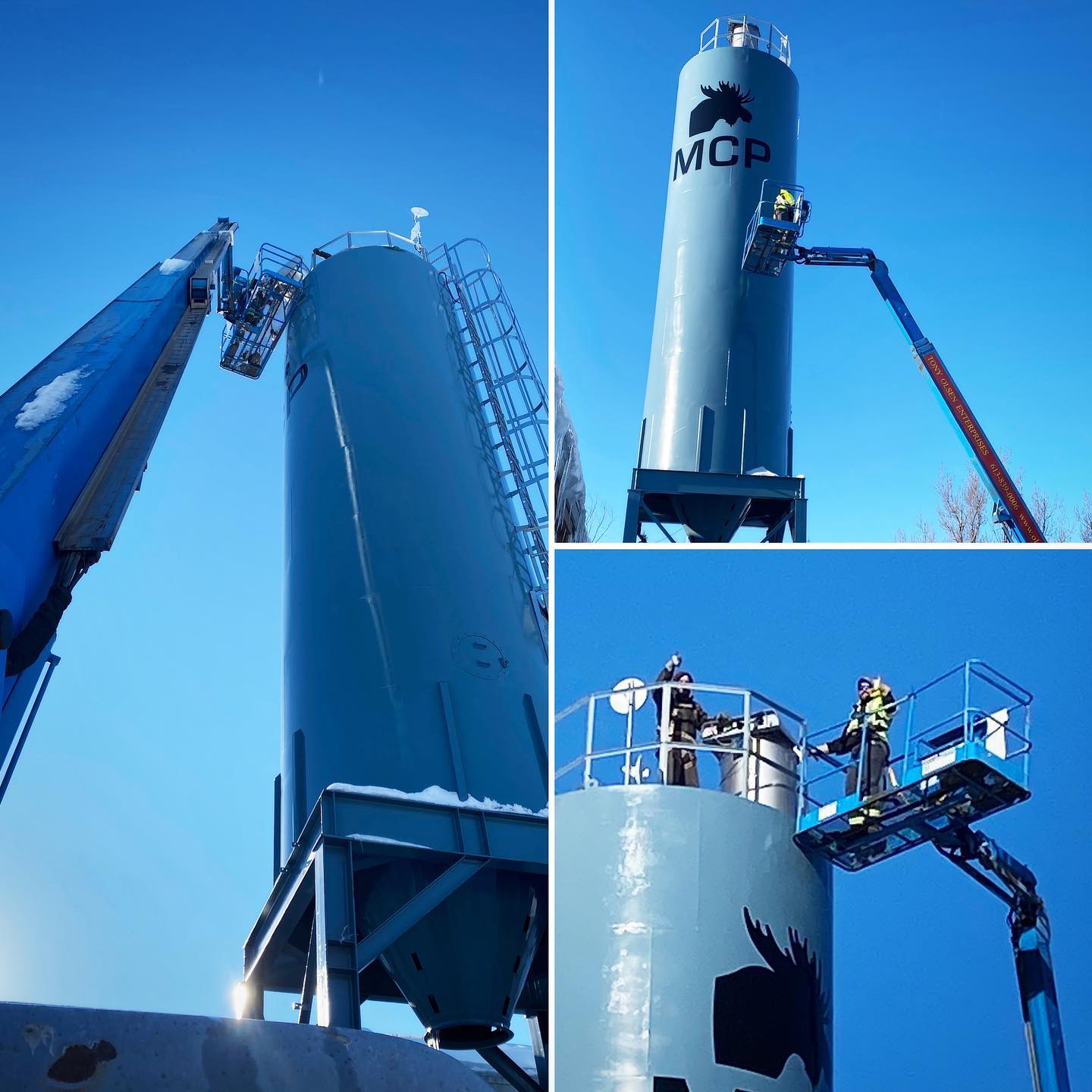 We were finally able to take some time yesterday and work on getting the new cement silo ready to go #MCP #moosecreekcementproducts #cementsilo #precastproud