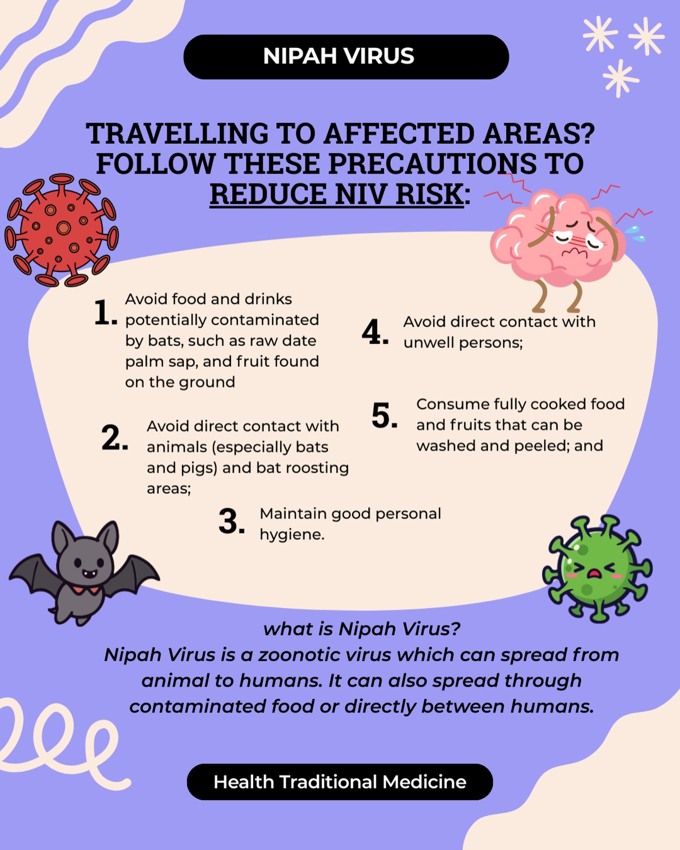 Singapore’s CDA is closely monitoring the Nipah virus situation in West Bengal, India. Precautionary measures have been stepped up, including enhanced surveillance and travel advisories. There are no reported cases in Singapore at this time.
Travellers to affected areas are advised to stay vigilant, practise good hygiene, and seek medical attention promptly if unwell.
Stay informed. Stay safe.
-TCM Physician Aaron Lai (黎彦廷医师)