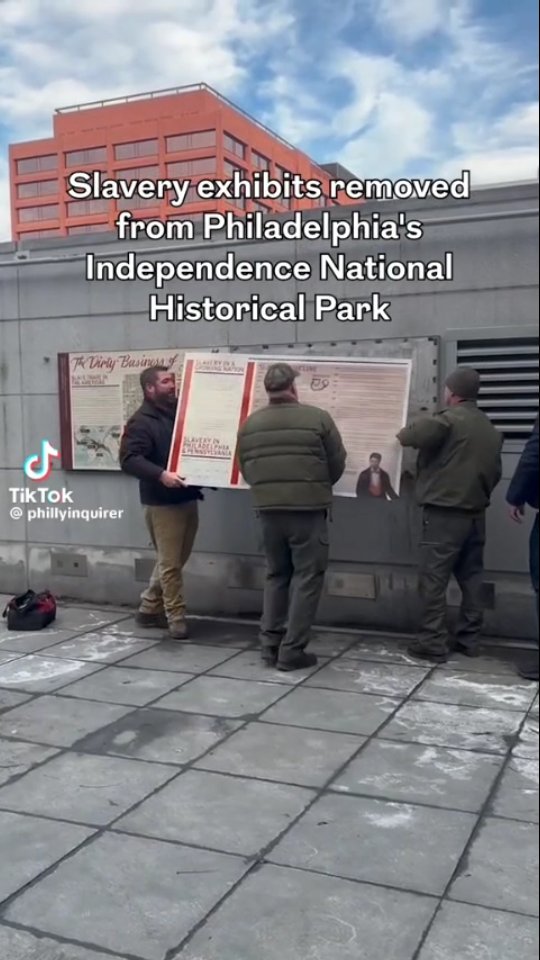 The National Park Service dismantled and removed exhibits related to slavery at the President’s House site at Independence Hall. Earlier today, a group of about 20 Philadelphia residents visited the site to protest the removal of a piece of history.
“It’s a line that has been crossed,” said Jim Nicholson, of Media. “Slavery is part of our national history, horrific to begin with, but we need to be open and aware of our history and not cover it up. This is an attempt to do just that. And I’m here to witness this.”
The removal enforces a White House executive order to remove exhibits “disparaging” American history. The city has filed a lawsuit.
Excerpt from WHYY article by Carmen Russell-Sluchansky
January 23, 2026
🔈 NBC News
#americanhistory #blackhistory #humanrights