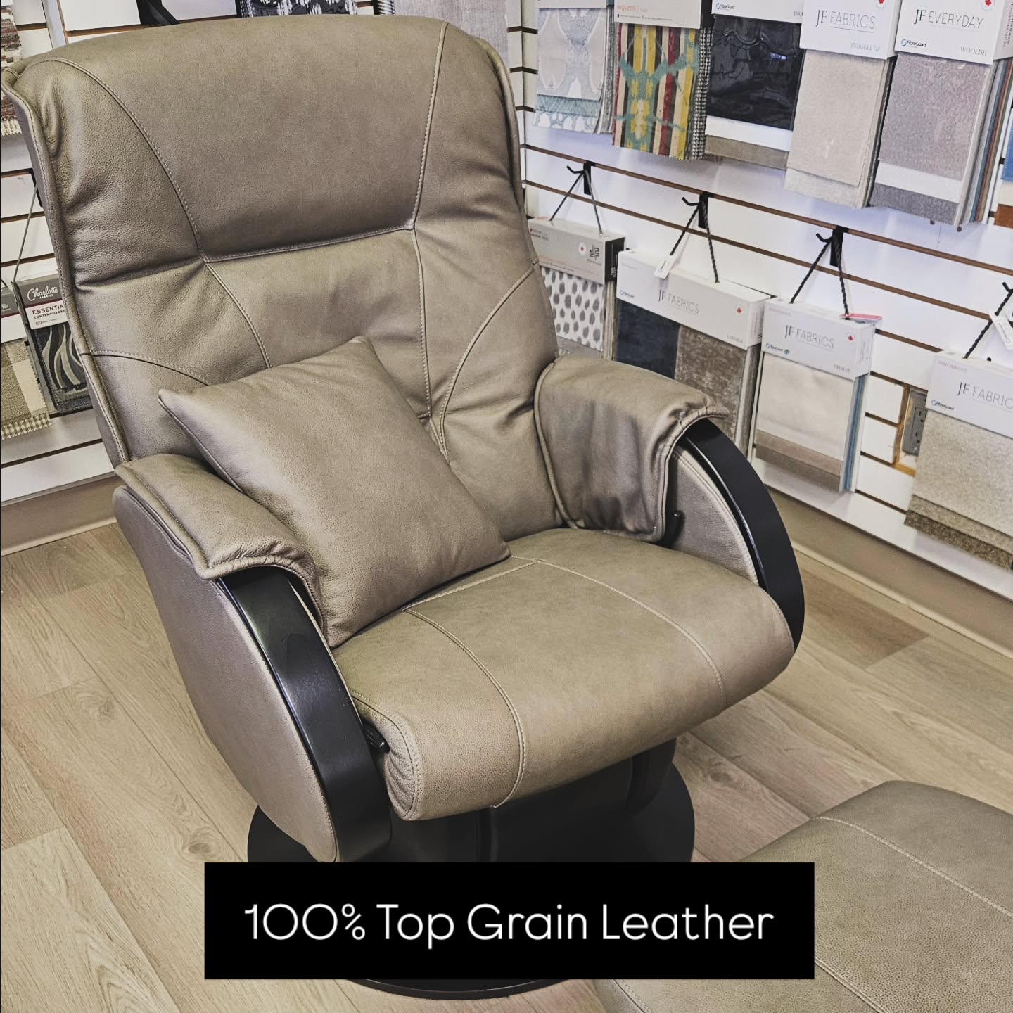 DID YOU KNOW? A lot of “leather furniture”… isn’t actually leather. 👀
These two matching recliners are a perfect example — and the photos you’re looking at are AFTER we reupholstered them here at Elegance Upholstery in 100% top grain leather.
✅ Leather used: by @charlottefabrics
🎨 Color: Hazelwood
Here’s the trick most people don’t realize:
Most “leather” furniture is only leather on the contact areas (seat, inside back, inside arms, and ottoman top).
Everything else — which is most of the chair — is often a look-alike vinyl designed to match so closely that it can be extremely hard to spot. This is even the case for almost all automotive interiors.
✅ At Elegance Upholstery, “upholstered in leather” means 100% leather.
No “leather match.” No surprises.
If you’re shopping for leather furniture, feel free to use us as an educational resource before you buy — we’re happy to explain what you’re really getting (and what terms like “genuine leather” actually mean).
And just to be clear — vinyl isn’t a bad product at all.
Modern vinyl can be incredibly durable and long-lasting.
We just believe in one simple thing:
💡 If you’re paying for leather… you should get leather.
#shareyourcharlotte #LethbridgeUpholstery #TopGrainLeather #LeatherFurniture #Leather