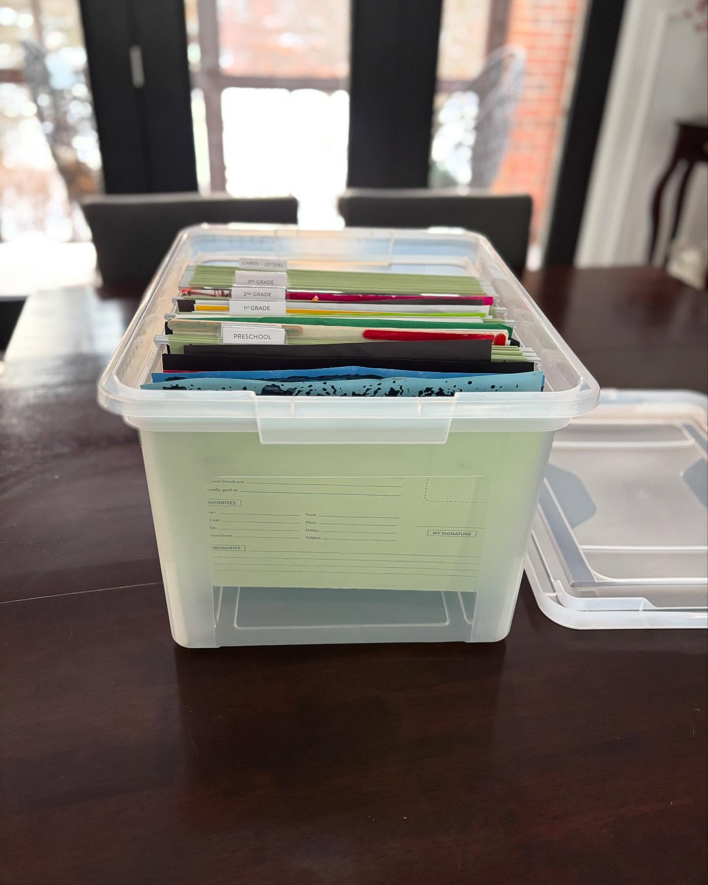 Are your kids school papers taking over your dining room table? 🫣
My client had many years of schoolwork & certificates in bags & piles for her 2 children and was overwhelmed. 😳
Together, we separated & selected the keepers. 🤩 Then we set up bins with file folders & labels so this system can be added to every year.
Perfectly Placed would love to assist you with any organizing projects you’ve been putting off!
#organizeyourlife #kidsschoolwork #pilesnomore #freshstart2026 #perfectlyplacedllc #perfectlyplaced