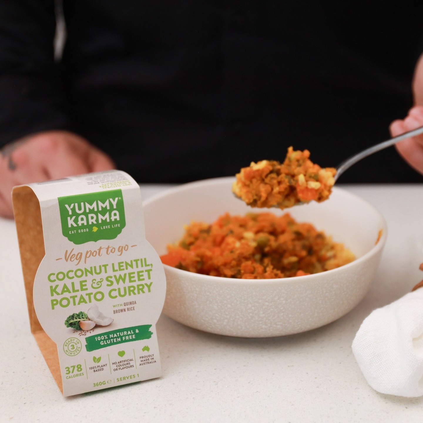 Go on a flavour-packed adventure with the goodness of our Coconut Lentil Curry with Brown Rice Quinoa! 🥥
Packed with sweet potatoes for a full and healthy meal in minutes.