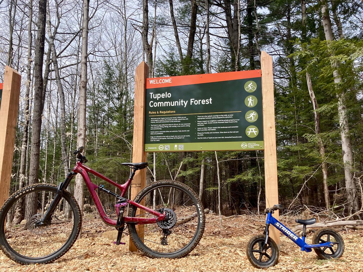 We had a ball at @tupelocommunityforest during its GRAND OPENING today! Get out there and check it out! #greenfield #tupelo #saratogacounty #saratogaplan #rideonNY