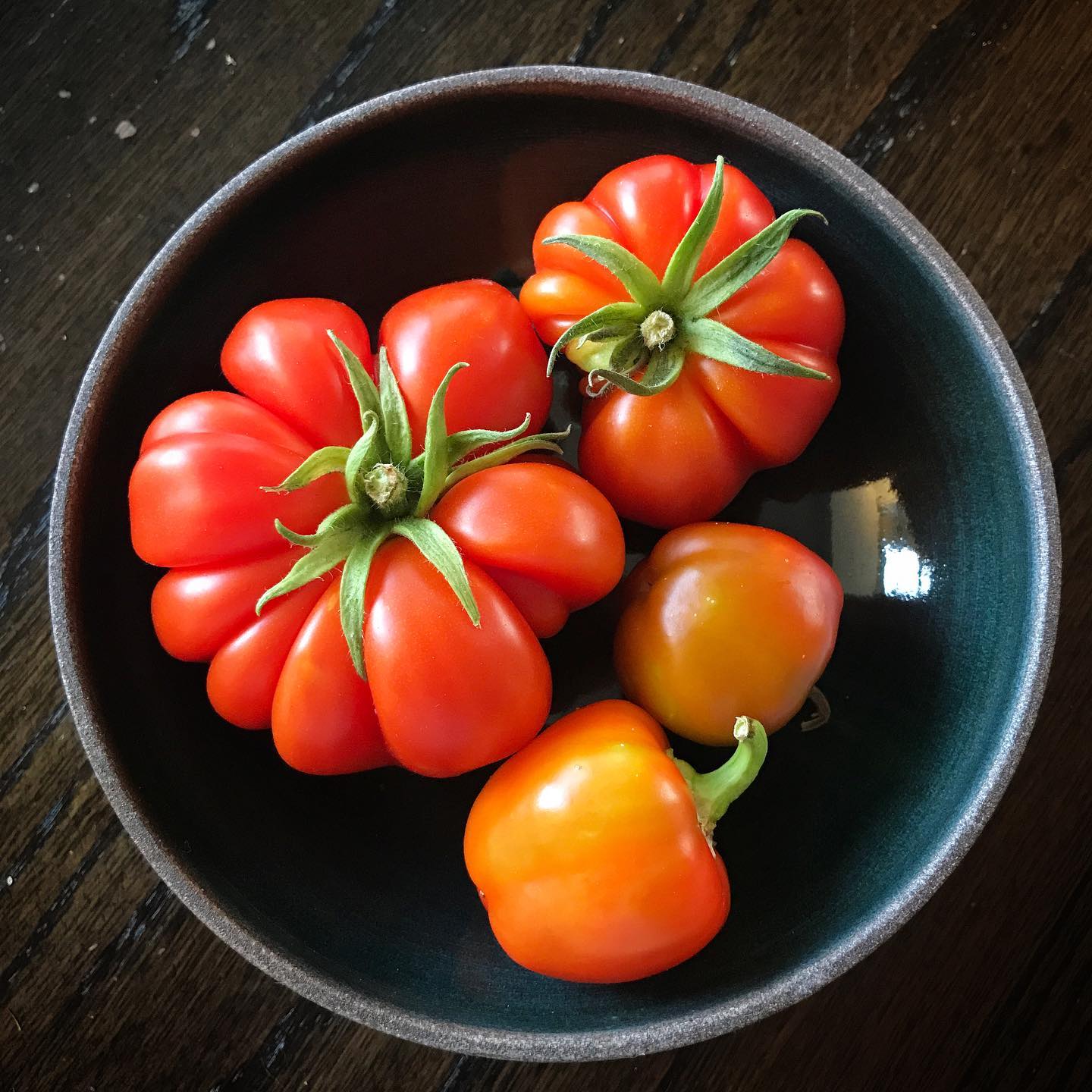 Almost too pretty to eat #heirloomtomatoes