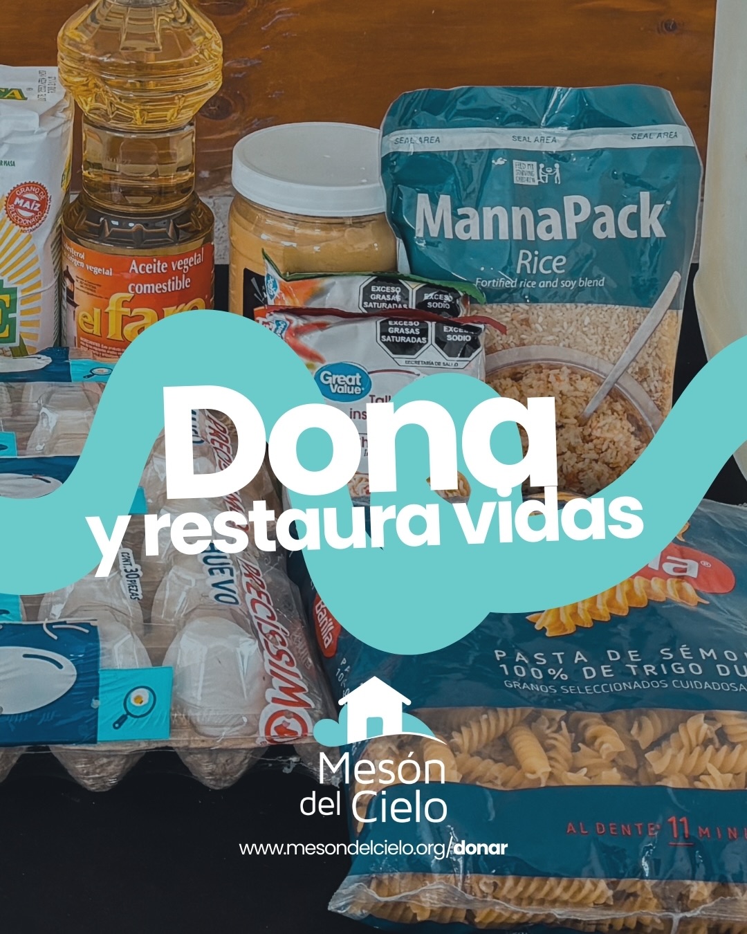 🤝 ¡Tu ayuda transforma vidas!
En El Mesón del Cielo recibimos donaciones en especie:
🍞 Alimentos no perecederos
🧴 Artículos de higiene personal
Cada aporte suma para seguir restaurando vidas. 💛