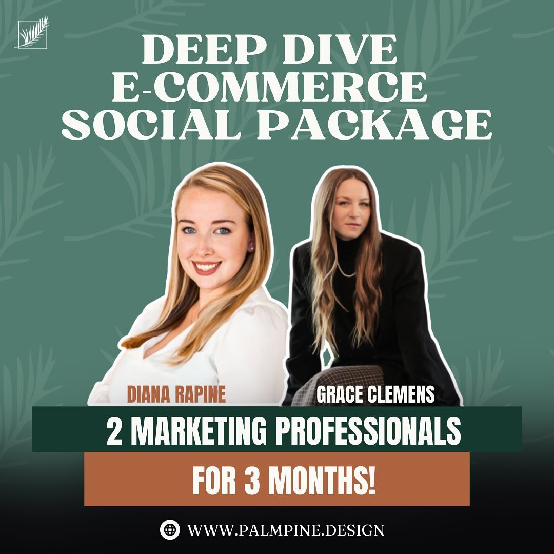 Introducing our exclusive E-Commerce Package with Grace Clemens and Diana Rapine! 🌟
For three whole months, we're diving deep into the heart of your brand, making strategies for your business and bring it to success! ✨
But wait, there's more! Our package isn't just about strategizing and calling it a day. We kick off with a comprehensive audit, peeling back the layers of your business to uncover its potential! With our combined expertise, we'll transform your social media presence to draw in customers like bees to honey. 🐝🍯
And the best part? This investment is for a 3 months service!
So, what are you waiting for? This is your sign to invest in your brand!
If you're ready to turn your e-commerce dreams into a reality, hop on board the Palm + Pine & Grace Clemens E-comm express! Let's take your business from seed to success, one strategic step at a time. 🌱
Learn more at:
https://www.palmpine.design/e-commerce-social-deep-dive
#PalmandPine #SocialMediaMarketing #socialmedia #ECommercePackage #DigitalMarketing #ProfessionalServices #GrowYourBusiness