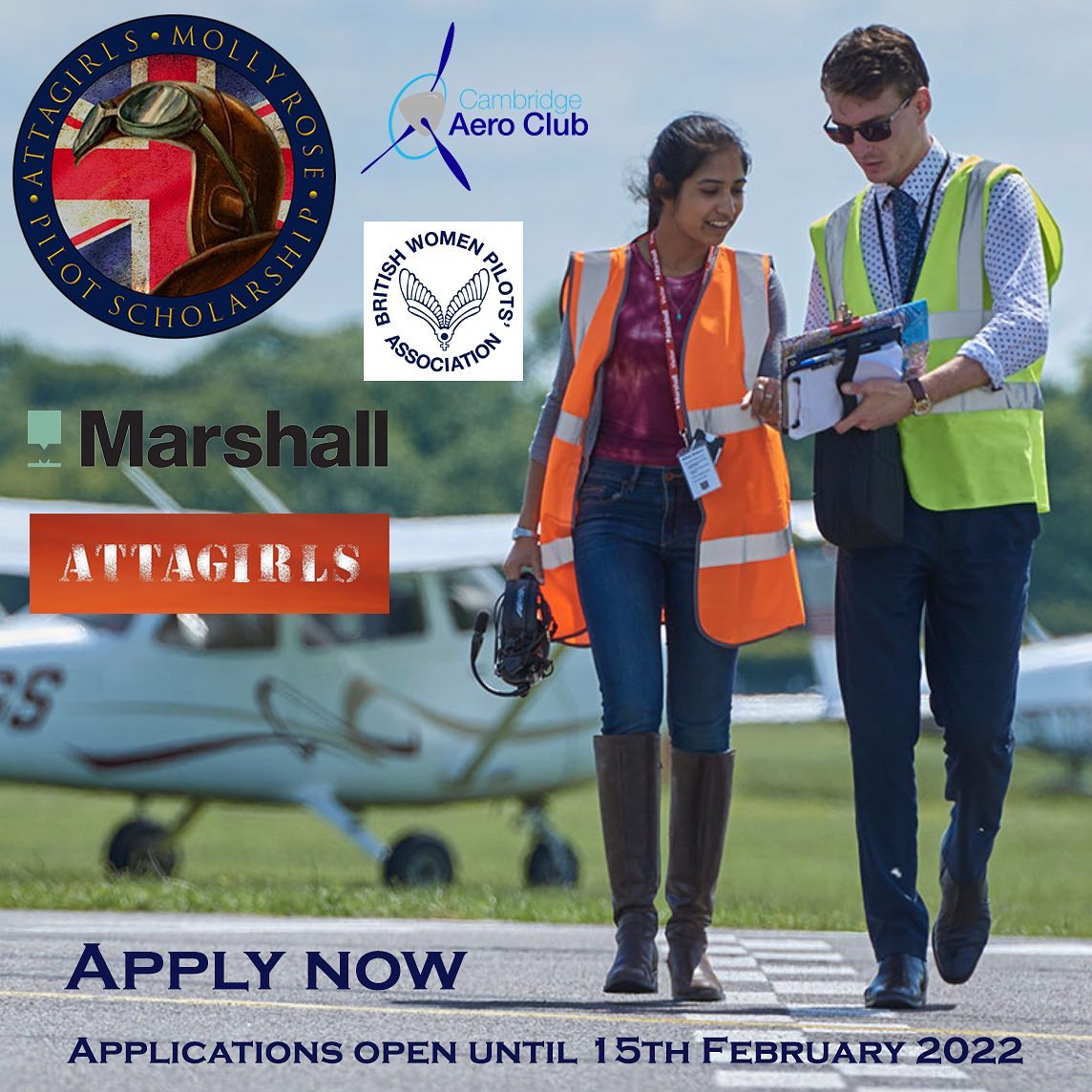 APPLICATION WINDOW EXTENDED. The application window for the Attagirls Molly Rose Pilot Scholarship is currently open and has been extended to 15th February 2022. Please visit www.aetheris.co.uk for application criteria.
@paulolavesenstabb @royalairforceclub @mollyrosepiilotscholarship @marshall_adg @cambridgeaeroclub @bwpa.uk #inspiringwomen #empoweringwomen #womenempowerment #womensupportingwomen #inspiring #womeninspiringwomen #womeninbusiness #motivation #inspiration #strongwomen