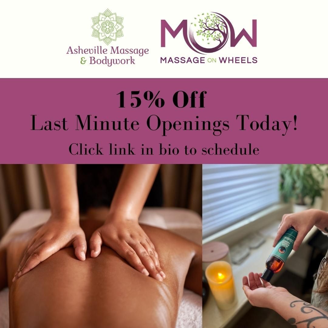 Schedule a therapeutic relaxing swedish or deep tissue massage today! Last minute openings are 15% off. Click link in the bio to schedule. #ashevillemassage #massagetherapy #ashevillenc #asheville