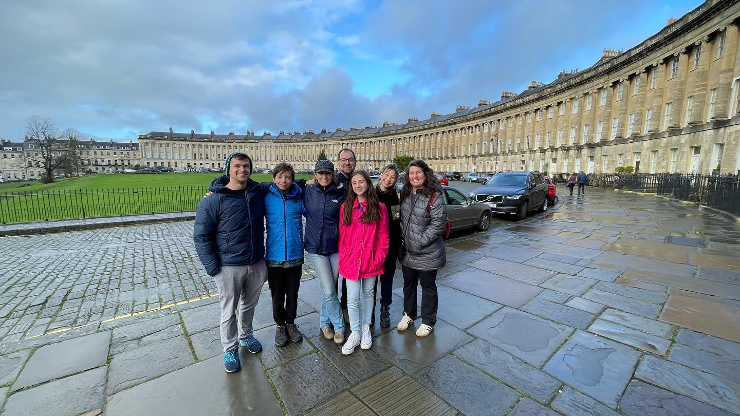 A lovely group from across the pond joined us today for a walking tour of Bath. Love the sky above the Royal Crescent