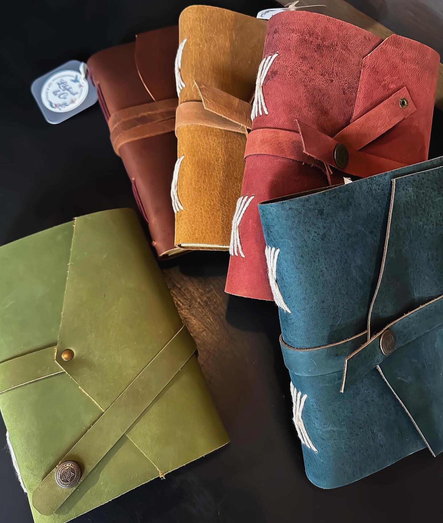Gorgeous handmade leather journals are new for the holiday season. We have lined and unlined paper inserts for the writer or sketcher in your life ๐