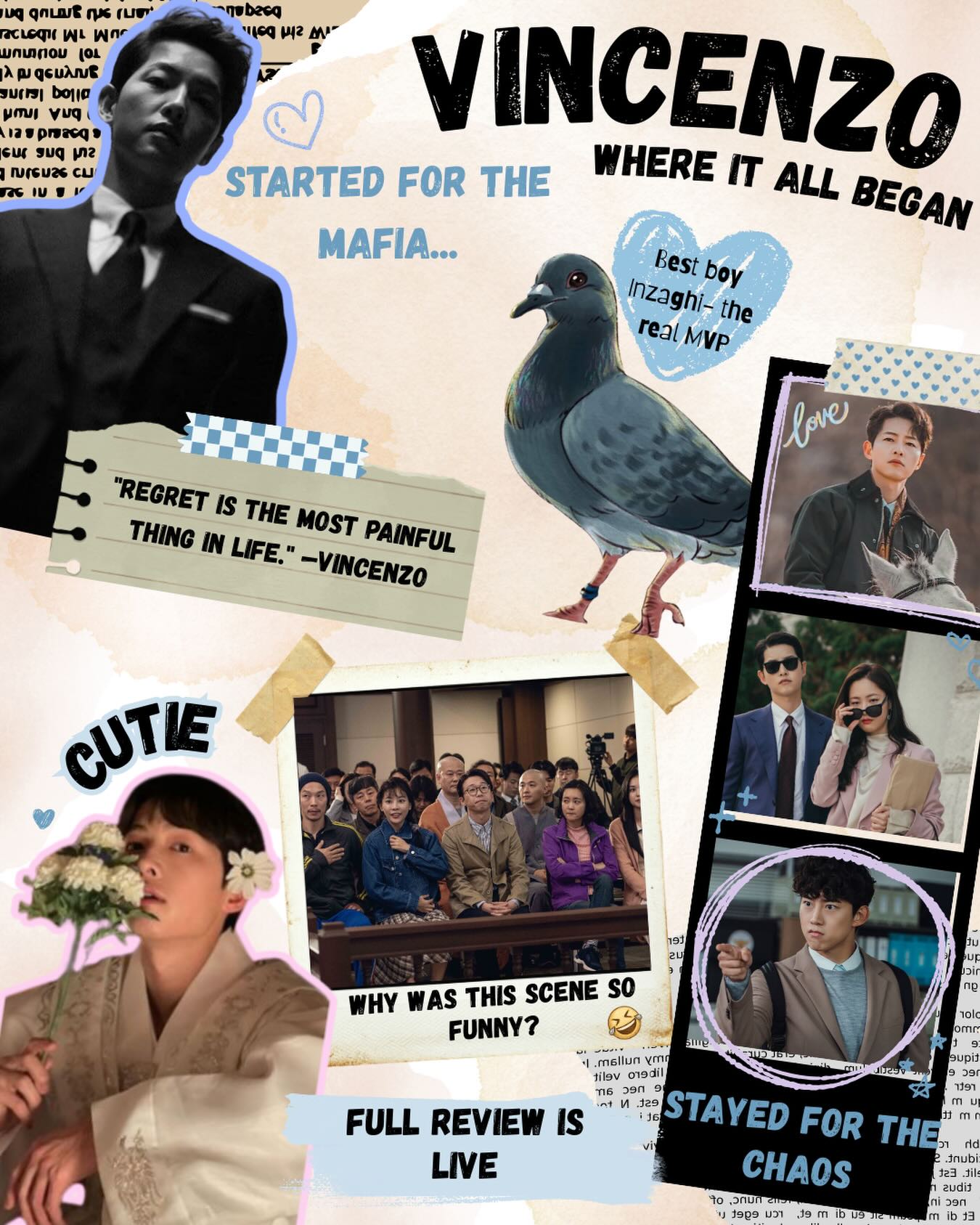 Little did I know this drama would be the beginning of everything 💛
This scrapbook is just a small love letter to my favourite drama. 🥺
Full review is on the blog is you’d like to read more 🫶🏼
#kdramas #vincenzo #songjoongki #mykdelululand #kdramalovers