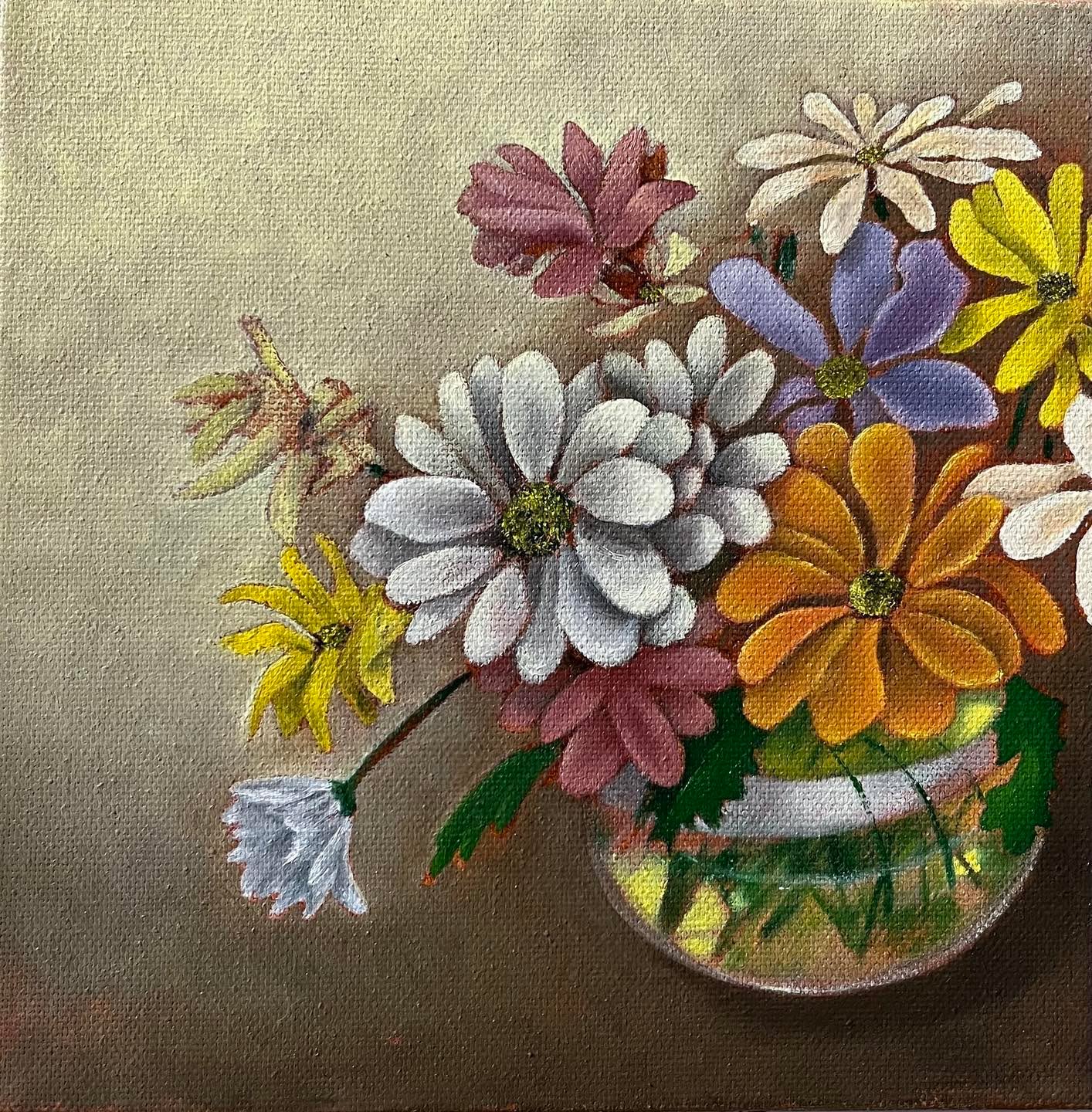 First of three small paintings created for the Grange Open Studio event this Saturday 12-4pm. Hope to see you there #grangeopenstudio #stilllife #flowers #originaloilpainting #scottishartist #edinburghartist