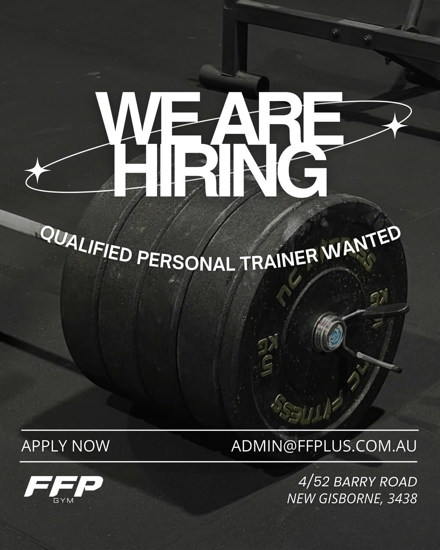 🔥WE ARE HIRING🔥
We are looking for x1 Qualified Personal Trainer to join the FFP Team in 2026! 💪🏼
ARE YOU?
- Highly enthusiastic
- Passionate about all things health and fitness
- Wanting to make a positive impact on other people’s lives
YOU WILL BE:
- Running group sessions
- Building your own PT business
- Business + PT mentorship from Director
Apply now by shooting us a DM📱or emailing ✉️ us at admin@ffplus.com.au