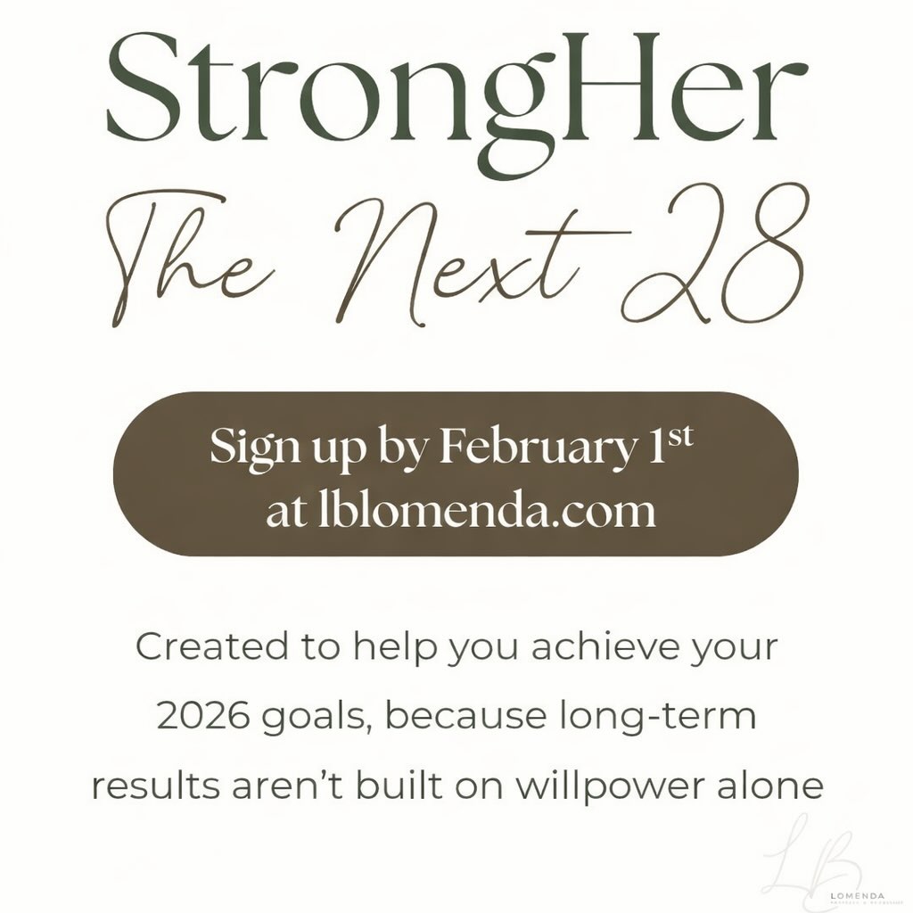 StrongHer: The Next 28 is for the woman who doesn’t need another reset, she needs consistency, support, and trust in herself. She is becoming the VIP of her life.
We don’t rely on motivation here. We build momentum.
Sign up by Feb 1 🤍