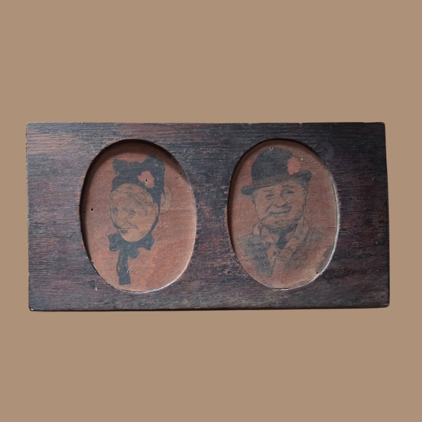https://www.objetdart-stuff.co.uk/product-page/victorian-folk-art-double-portrait-plaque-c-1890-1910 #objetdart #stufftoyouandme