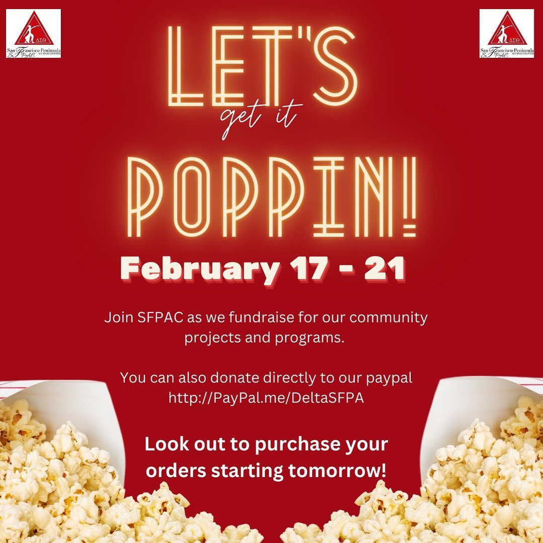 Let’s get it poppin! Join SFPAC as we fundraise for our community projects and programs using DoubleGood Popcorn. Sales start tomorrow!