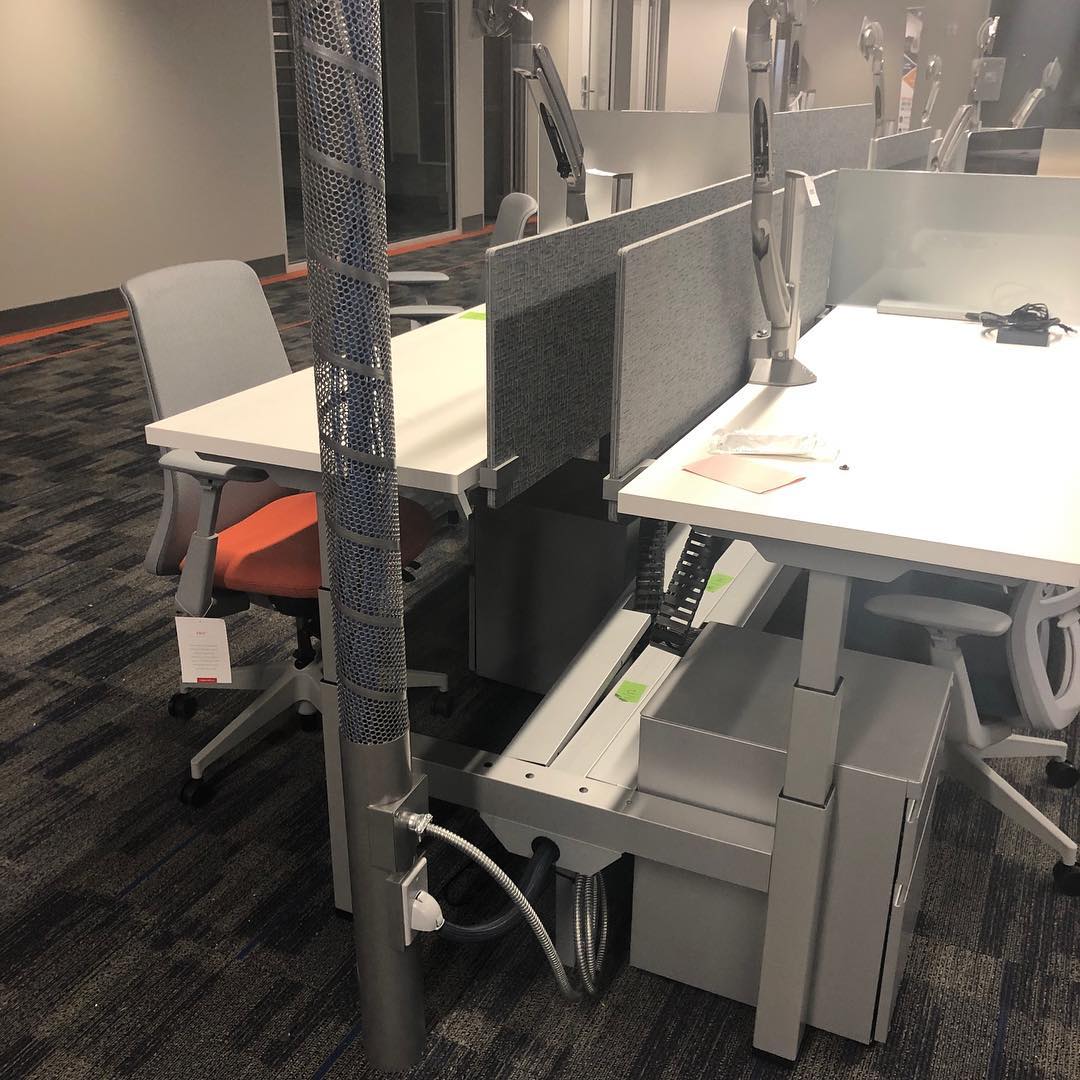 Thank you for your order Motus Trucking! Looks fantastic! #workstation #officedesign #openoffice #powerdata #commercialoffice #officedecor