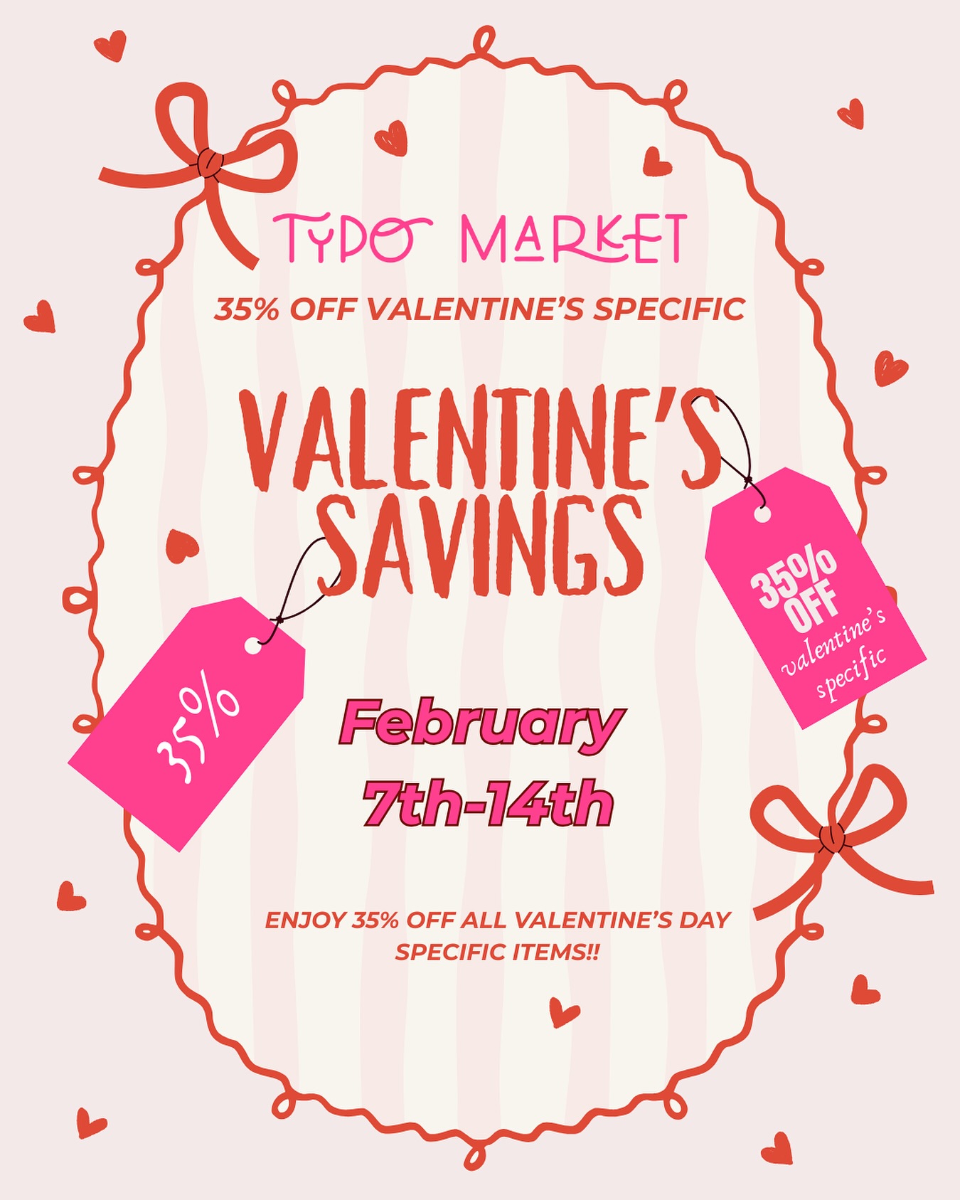 Our Valentine's Day Sale is coming up!! You don't want to miss it!💗💕❤️ #valentines #shopsmall #gifts #TypoMarket