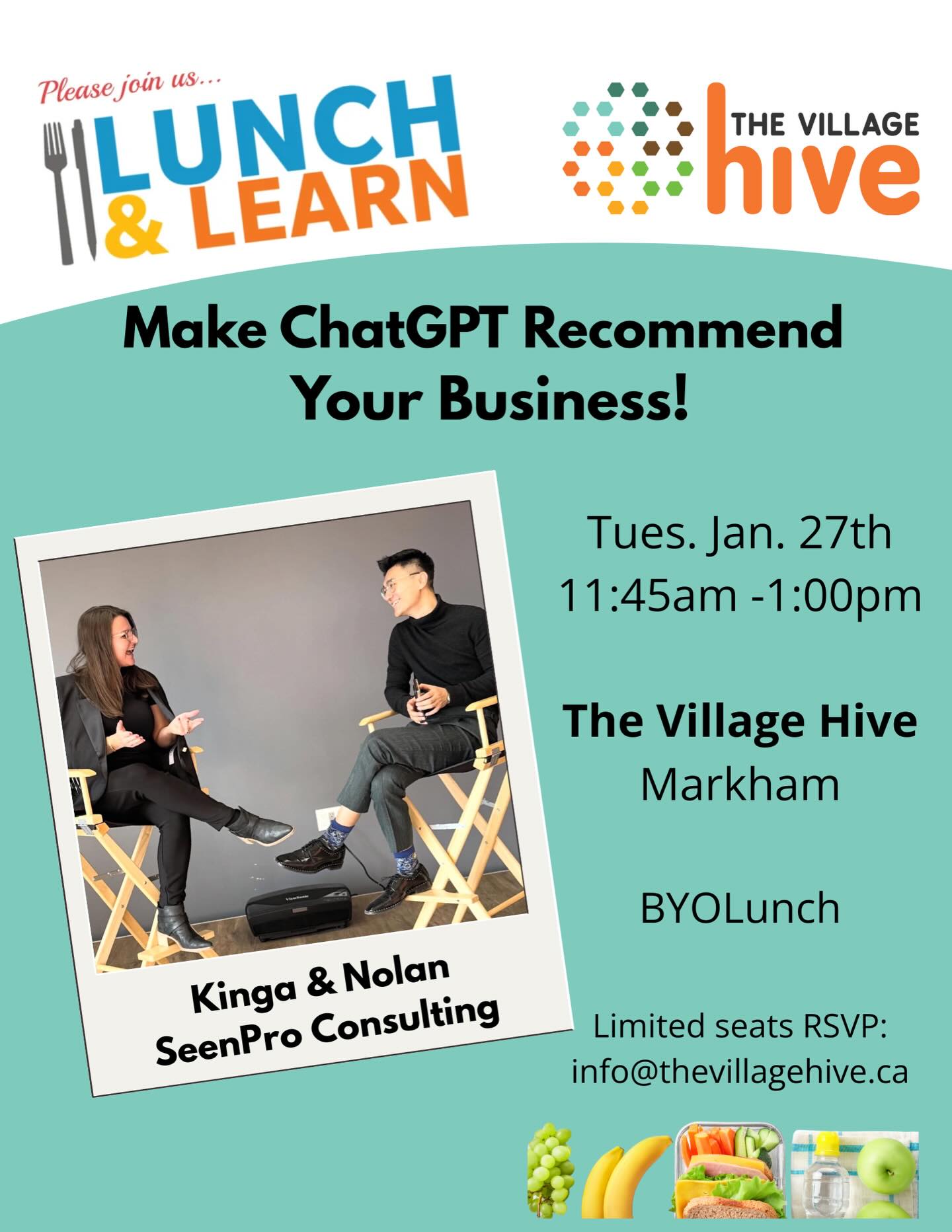 Thanks to everyone who attended todays session @thevillagehivecoworking 😊
We had a really engaged group and great conversations.
DM us If you’re interested in learning more about how AI can benefit your business.
———
Make ChatGPT Recommend Your Business
GEO (AI SEO)
In the new AI search era, users no longer just “Google it” — they ask ChatGPT, Gemini, Perplexity, and Bing Copilot directly.
Over 250 million people now use ChatGPT monthly, with AI-driven searches growing 400% year-over-year.
If your website or brand isn’t recognized by AI systems, you’re effectively invisible in next-generation search results.
GEO (Generative Engine Optimization) helps your business become AI-visible, so platforms like ChatGPT naturally recommend you.