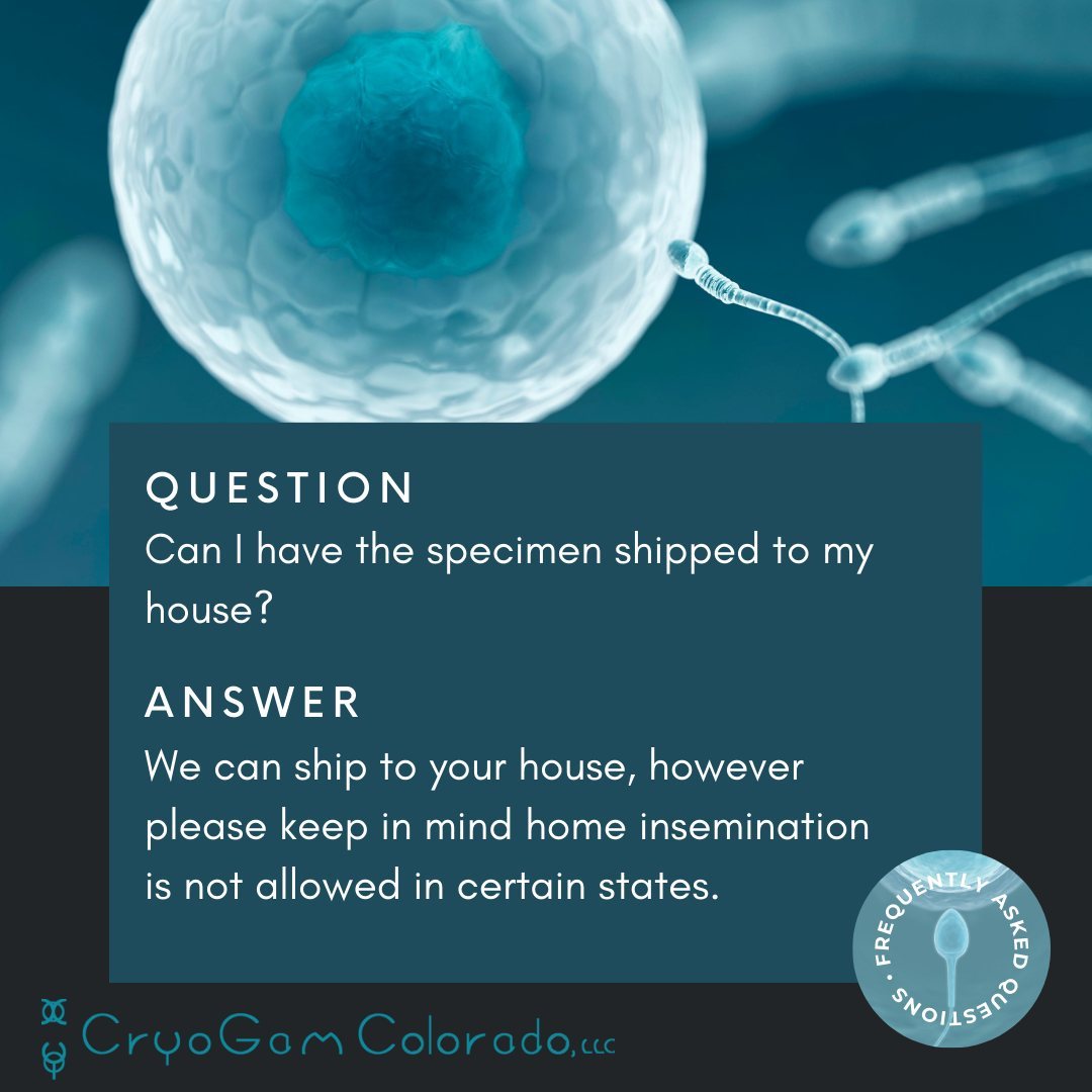 If you reside in a state that does not allow at-home inseminations, we will ship directly to your health care provider.