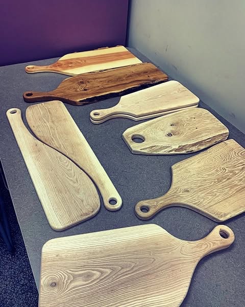 A sneak peek at our charcuterie boards, a new product we'll be launching soon...stay tuned!