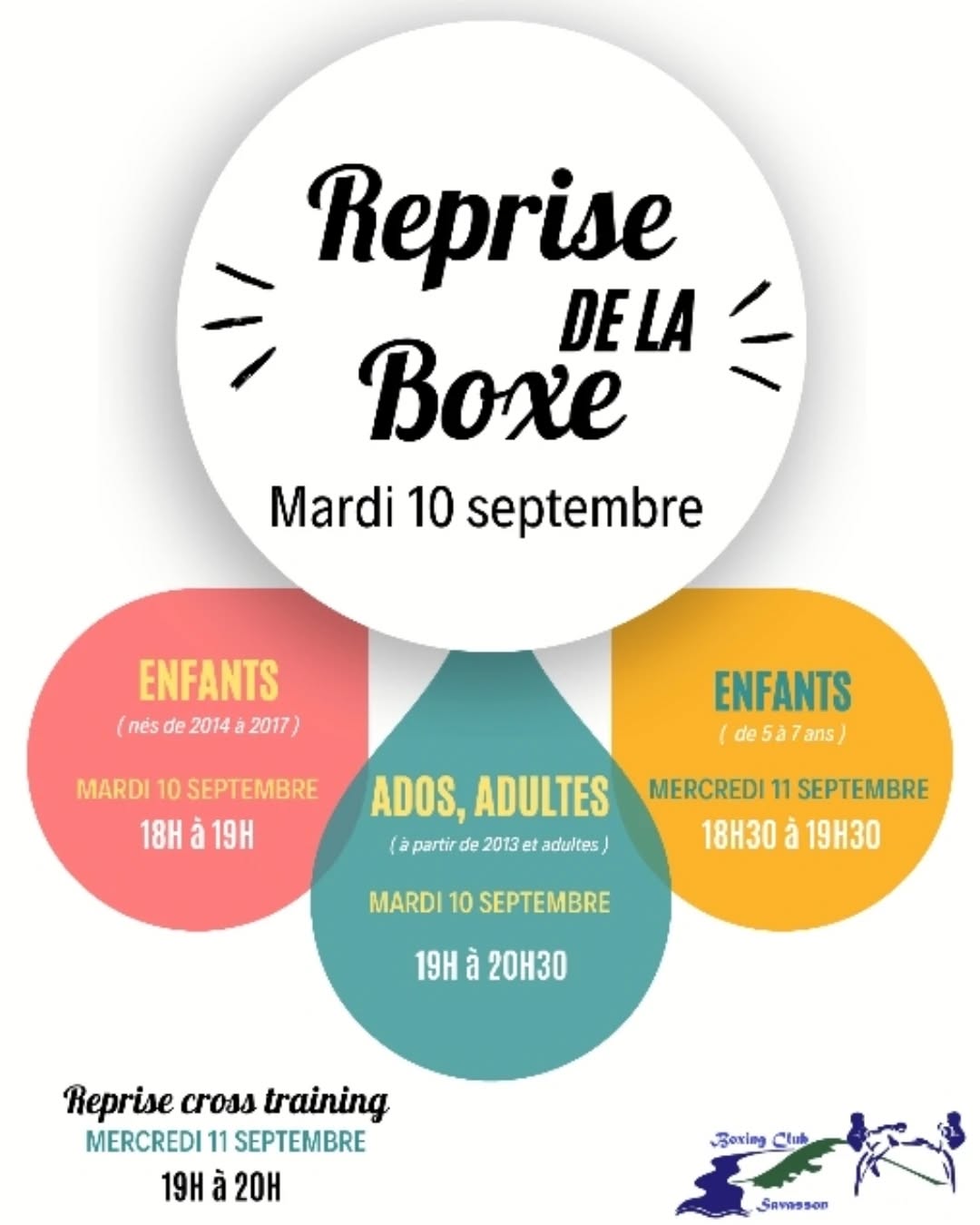 Rendez-vous le mardi 10 septembre pour la reprise