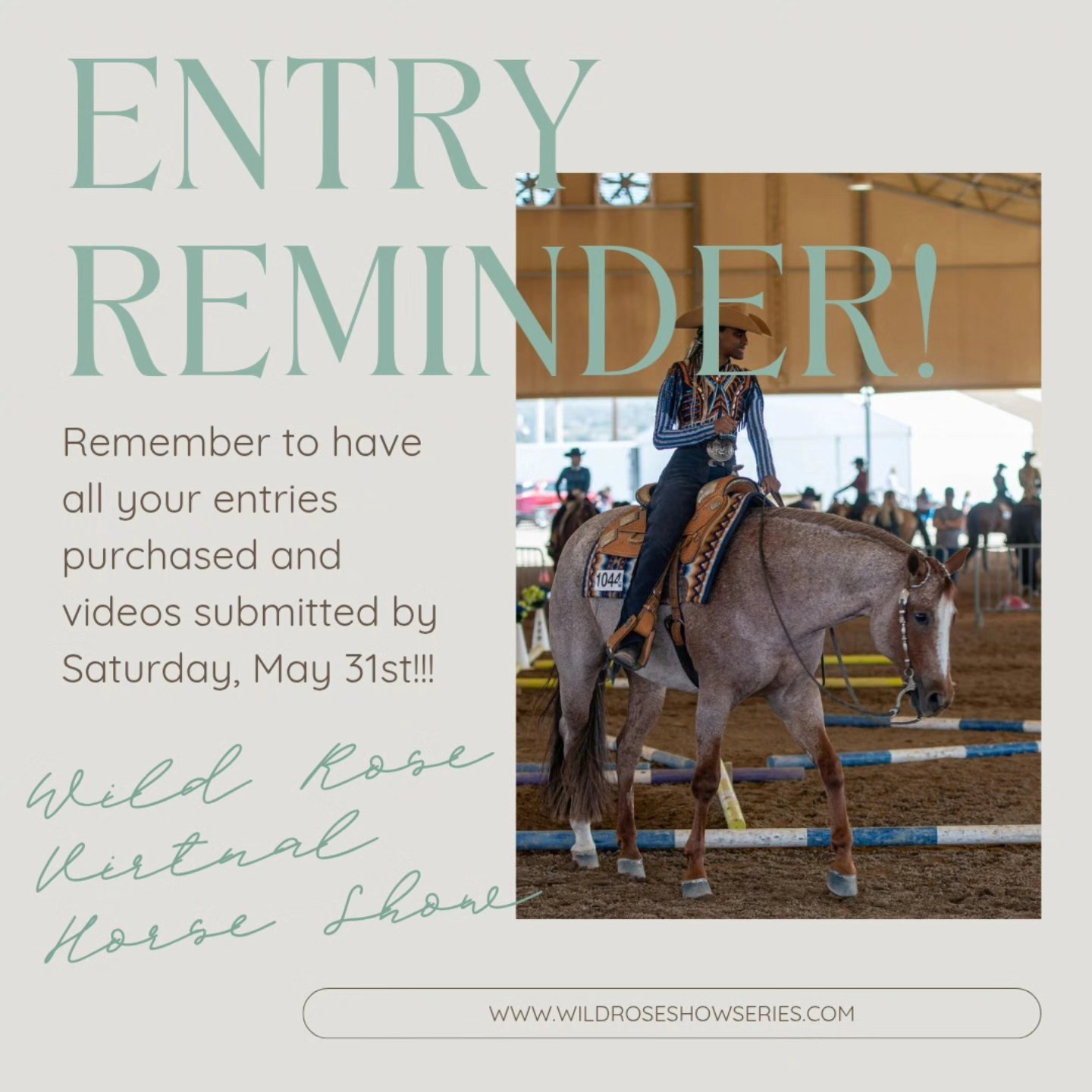 π’ Entry & Video Reminder!!! π’
Make sure you have all your videos submitted and entries purchased no later than THIS Saturday, May 31st. βΌοΈ
All videos must be recieved for both our regular show and the WDASA Online Show by this Saturday! NO LATE ENTRIES ARE ACCEPTED.
We only have ONE month left to go until we award high-point awards at the end of June! π So be sure to enter as much as you can before the end of June to have a chance to win some of these bigger awards!!
We have lots of changes coming after June, so be sure to take part now! We look forward to seeing you in the virtual show ring! π