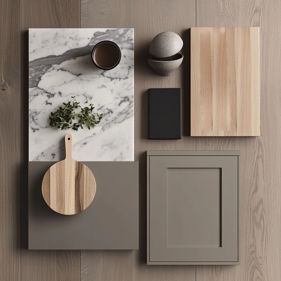 I love to blend earthy tones, natural marble, and natural wood accents in my kitchen designs.
#marble #marbleworktop #naturalstone #earthytones #taupe #kitchendesign #kitchenrenovation #colourscheme #moodboard #flatlays