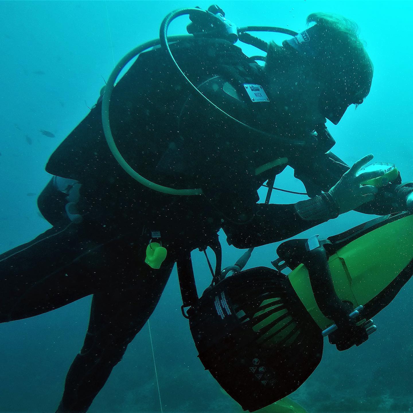 Nick from @in2deepdiving gets a position fix during an early test of #DiveNET #Underwater #GPS at Casino Point Underwater Park in California.