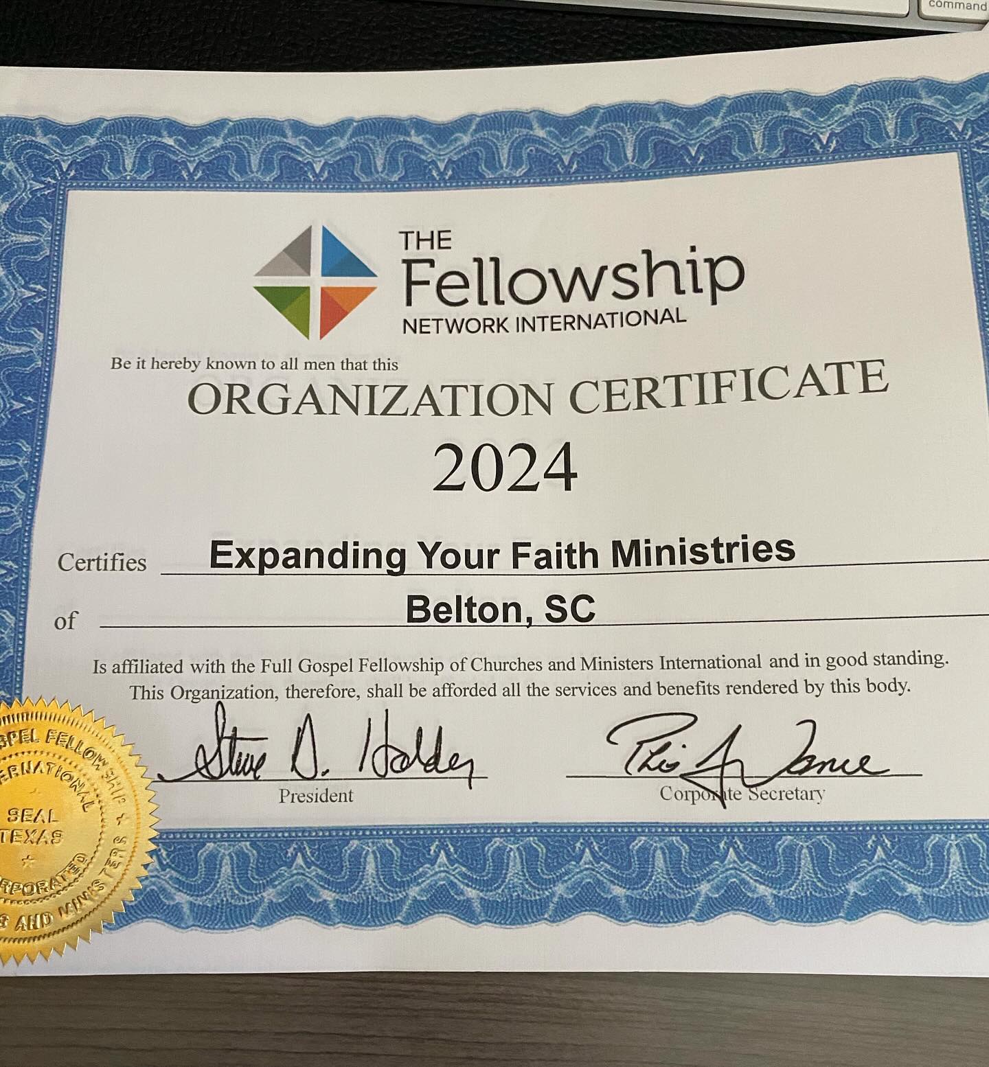 While this has been in place since last year, something about seeing the certificate arrive in the mail made it all feel real! Praise Jesus!