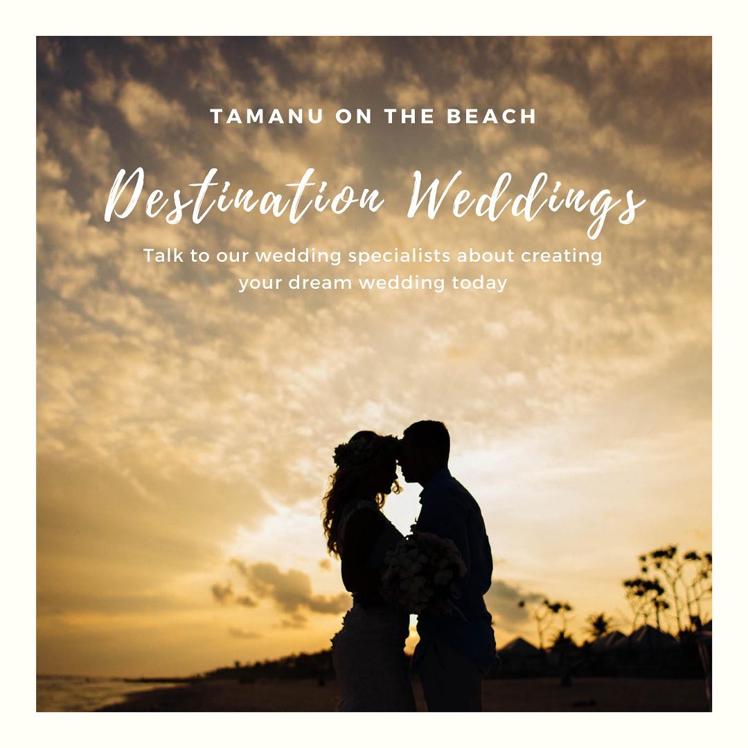 Dreaming of a Destination Wedding?
Tamanu on the beach is a perfect choice.
We are currently booking fully flexible weddings for 2021. Talk to us today. Email weddings@tamanuonthebeach.com for more information. #destinationwedding #southpacific #southpacificislands