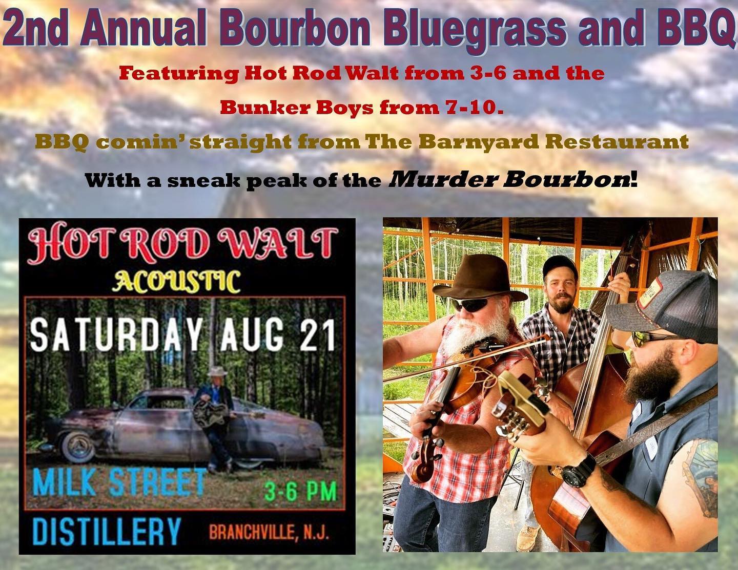 This Sat @milkstreetdistillery with @hotrodwalt ! Come get some!!
#branchvillenj #supportlocal #bbqlife #bourbonisbetter #mygrassisblue #drinkmorecorn
