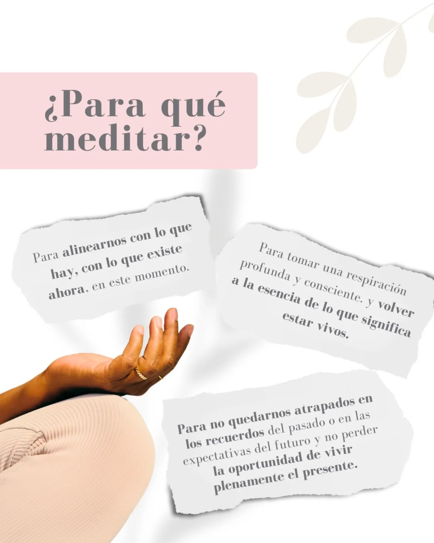 🌿 ¿Para qué meditar? 🧘♀️
Para alinearnos con el presente, con lo que está ocurriendo aquí y ahora. Cuando nos quedamos atrapados en lo que ya pasó o lo que aún no llega, perdemos nuestra conexión con el momento presente.
Meditar es un momento de simplicidad, de respirar profundamente y volver a sentir esa presencia que nos sostiene. La verdadera fuerza para vivir está en el aquí y ahora.
¿Cómo practicas la presencia en tu vida diaria? 💛
#MeditaciónConsciente #PresenciaPlena #BienestarInterior #ConexiónConElAhora #Omana