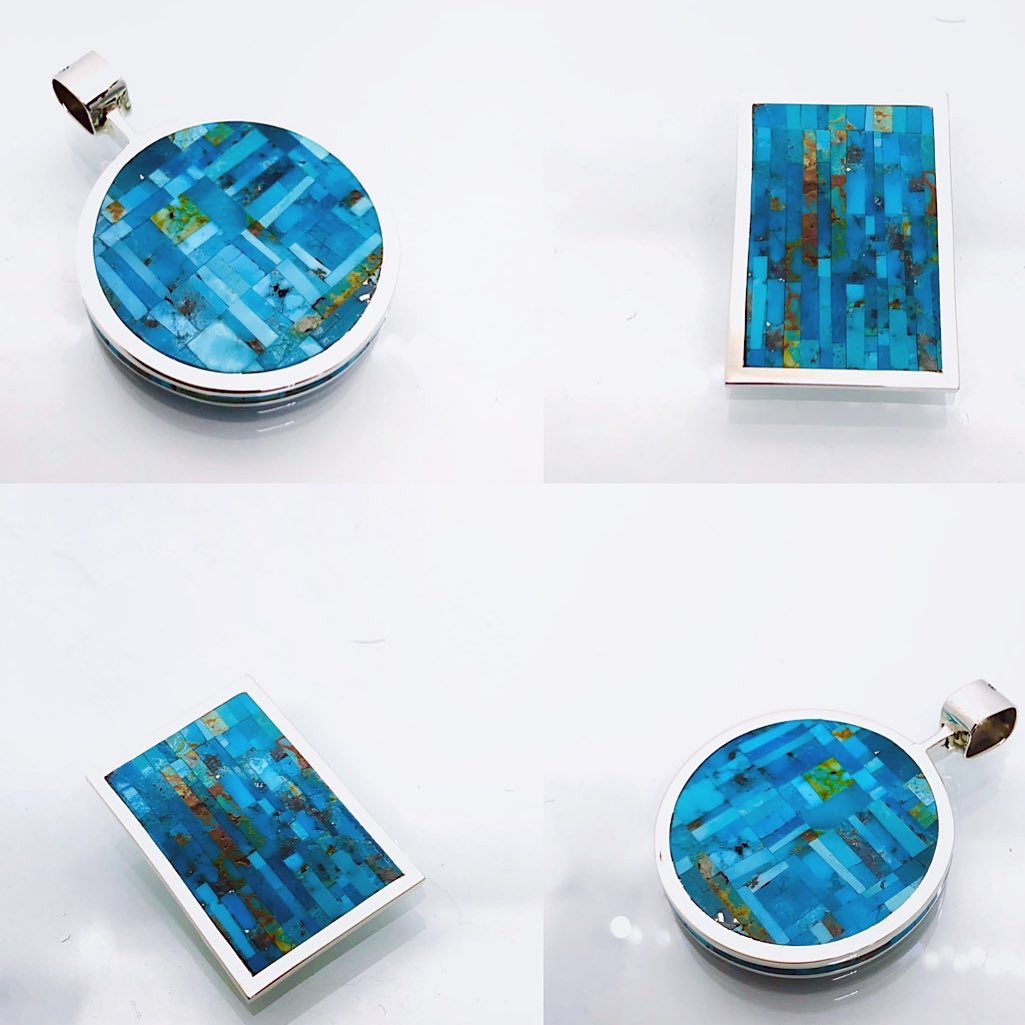 #turquoise #pendants Archiving my work to Instagram. Black Lip Mother of Pearl cuff. March 2022. #jewelry #inlay #motherofpearl #microinlay #microinlayjewelry #zuni #nativeamerican #contemporary #colincoonsis