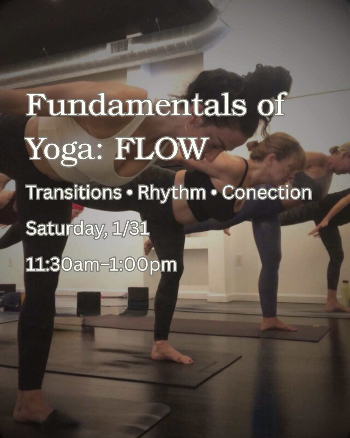 This Saturday: Fundamentals of Yoga Series FLOW (week 2)
Transitions • Rhythm • Connection
Missed week 1? jump in here- each workshop stands on its own.
1/31 | 11:30am-1:00pm
Link in bio