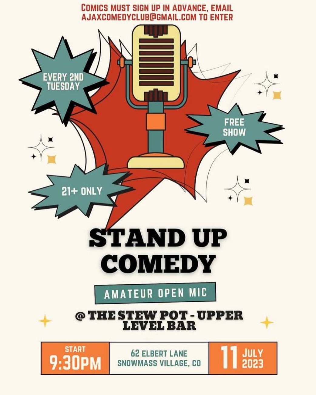 The Stew Pot is hosting a Comedy Night! Make sure you sign up before trying to go on stage.