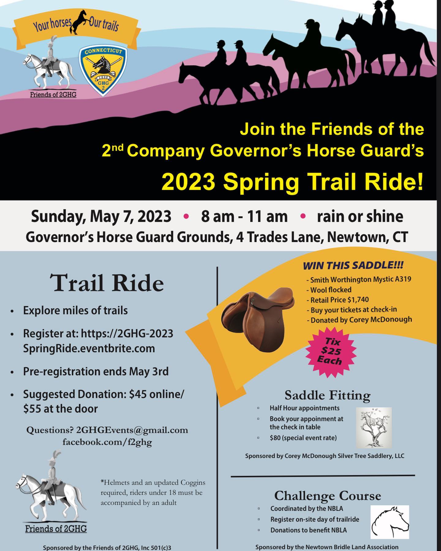 Come out for an awesome local ride with two of your favorite horsey groups!
This trail ride covers some beautiful country and is so well run by the Horse Guard. The NBLA will be running an optional "challenge course" at the end of the ride with fun obstacles.
Free for: our existing members/if you join that day
$10: for non-members
#springhassprung #trailride #preserveopenspace #newtownct #fairfieldcountyequestrians