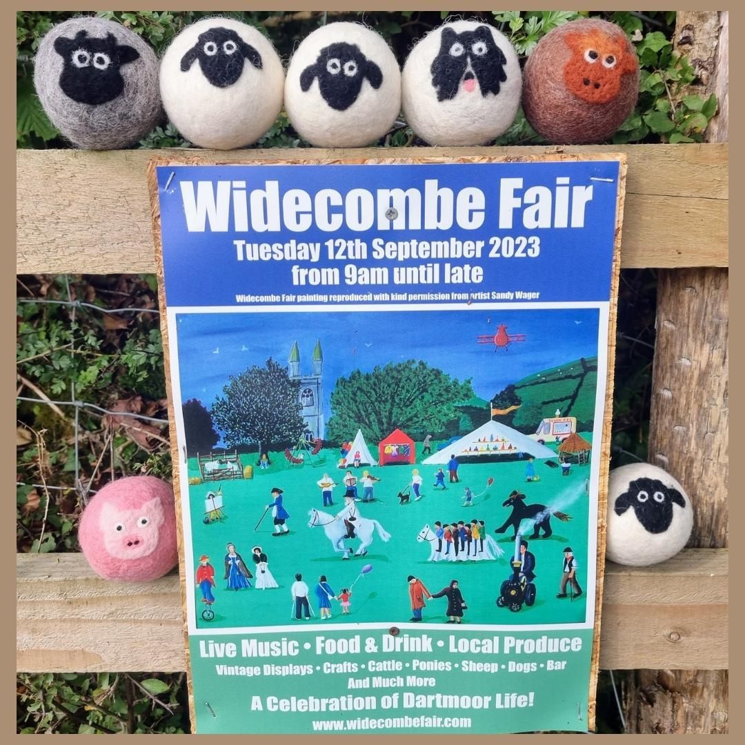 Are you going to Widecombe Fair… Tom Pearce, Tom Pearce, lend me your grey mare. All along, down along, out along lea. For I want for to go to Widecombe Fair.
The Flock will be at the fair in the craft marquee – see you there!
#Britishwool #Needlefelting #Wetfelting #Sheep #Wool #Felting #Laundry #HandmadeInDartmoor #EcoFriendlyLaundry #NaturalFabricCare #SustainableLiving #SupportLocalCraftsmen #BritishMade #WoolDryerBalls #ZeroWasteHome #GreenLaundry #LocallySourcedWool #NonToxicLaundry #ReduceReuseRecycle #LoveDartmoor #MadeinDevon #wetfeltmaking #nature #photooftheday #love #sheep #sheepdog #Widecombefair #WidecombeintheMoor