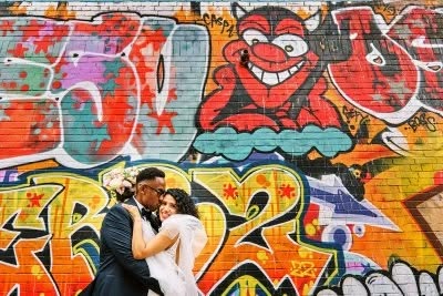 One of my favourites from Fabiola and Jonathan"s wedding at Hackney Town Hall #graffiti #weddings #urbanwedding #documentaryweddingphotography #gettingmarried #bestweddingphotographers #fearlessphotographerscom #thehackney #marriage #englishspeakingphotographerinfrance #londonweddingphotographer #madewithmastin #lookingforaphotographer #lookslikefilmweddings