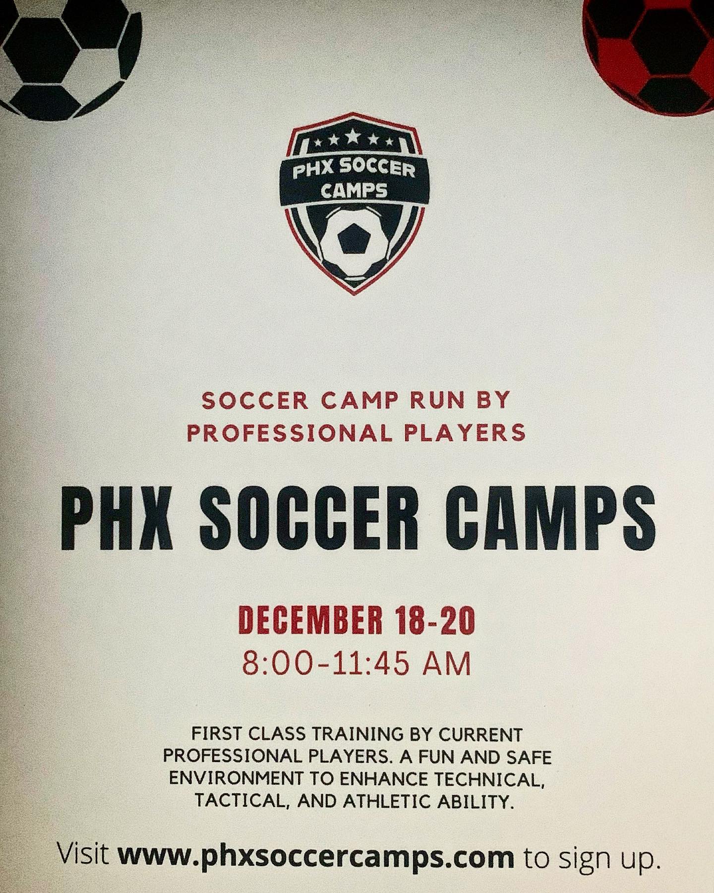 ⚽️PHX SOCCER CAMPS⚽️
•••••••••••••••••••••••••••••••••••••••••••
Camp is right around the corner!!!
Make sure you get to the website and sign up! Great opportunity to raise the level of your game with top level pros! Hope to see you out there⚽️🤙🏾❤️
•••••••••••••••••••••••••••••••••••••••••••
#camp #soccercamp #phxsoccercamps #phoenix #elevateyourgame #trainwiththepros #camplife